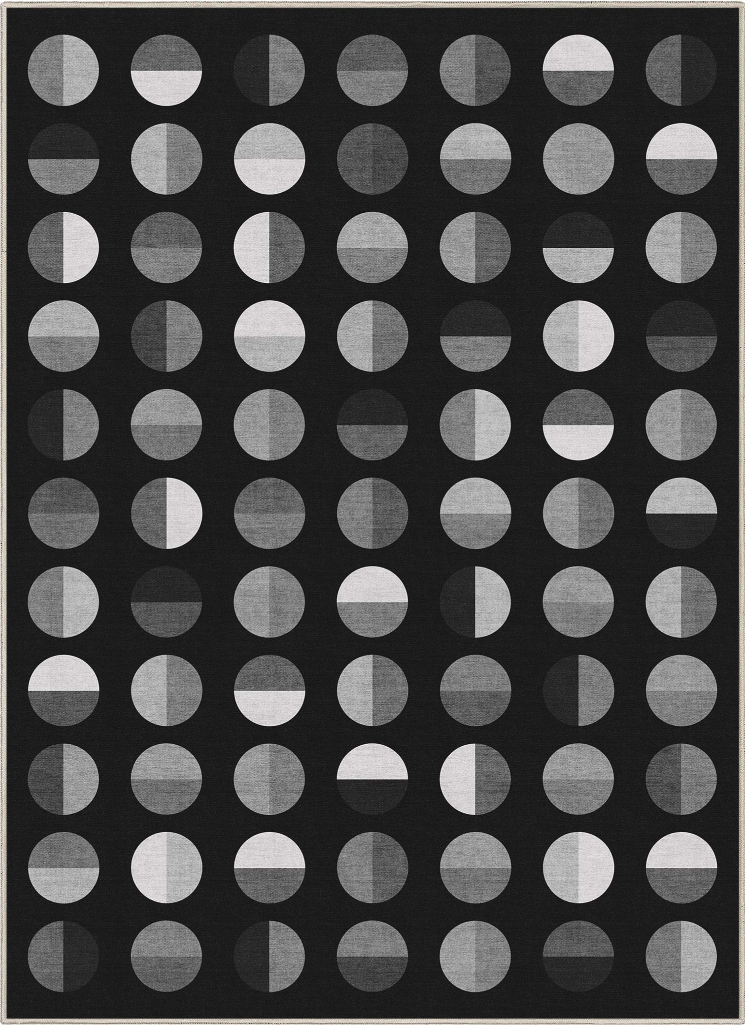 Apollo Modern Geometric Split Dot Black & White Rug、mySite、gigharbornorthrealestate