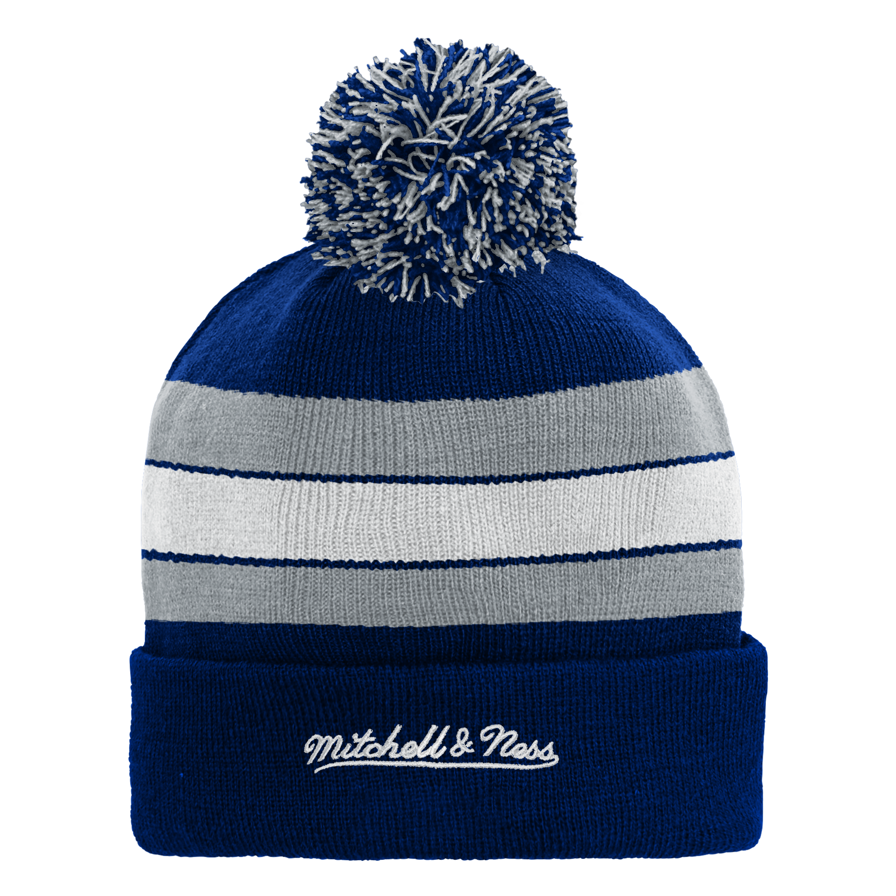 Youth Stripe Cuffed Pom Toque
