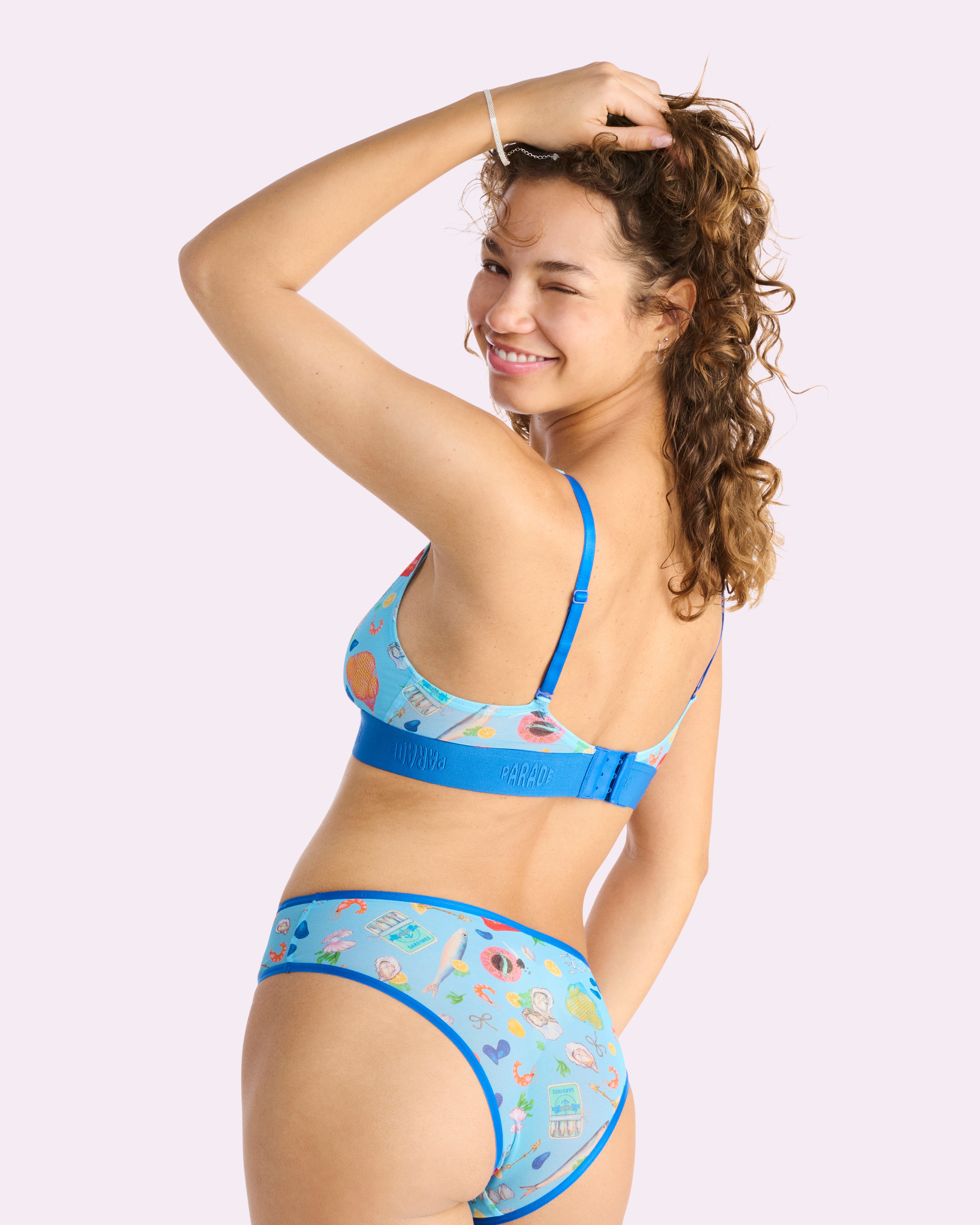 Silky Mesh Plunge Bralette | Silky Mesh (Seaside Paradise)、mySite、bengalsvssteelers