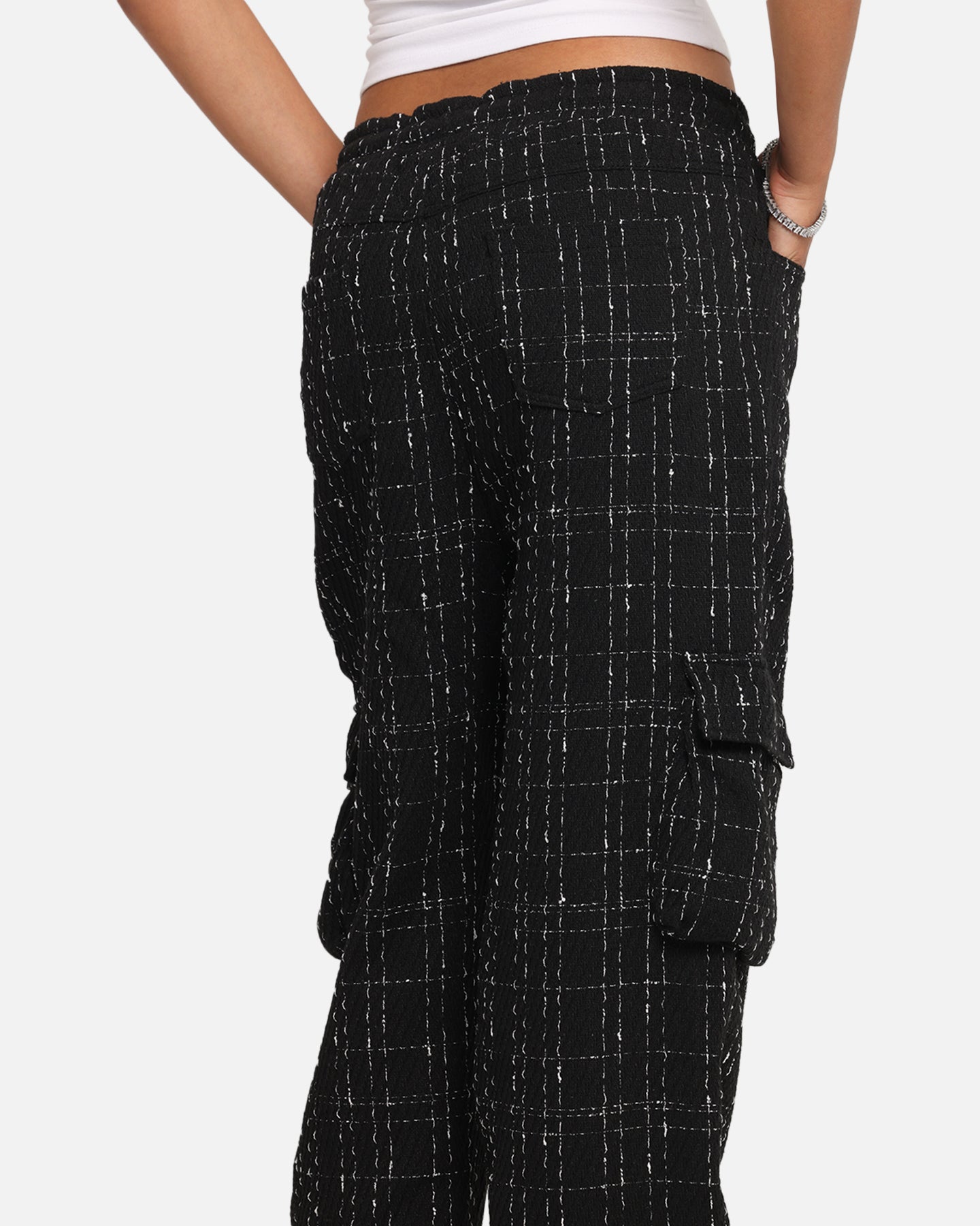 XXIII Boucle Tweed Cargo Pants Black、mySite、zt4zffjzw