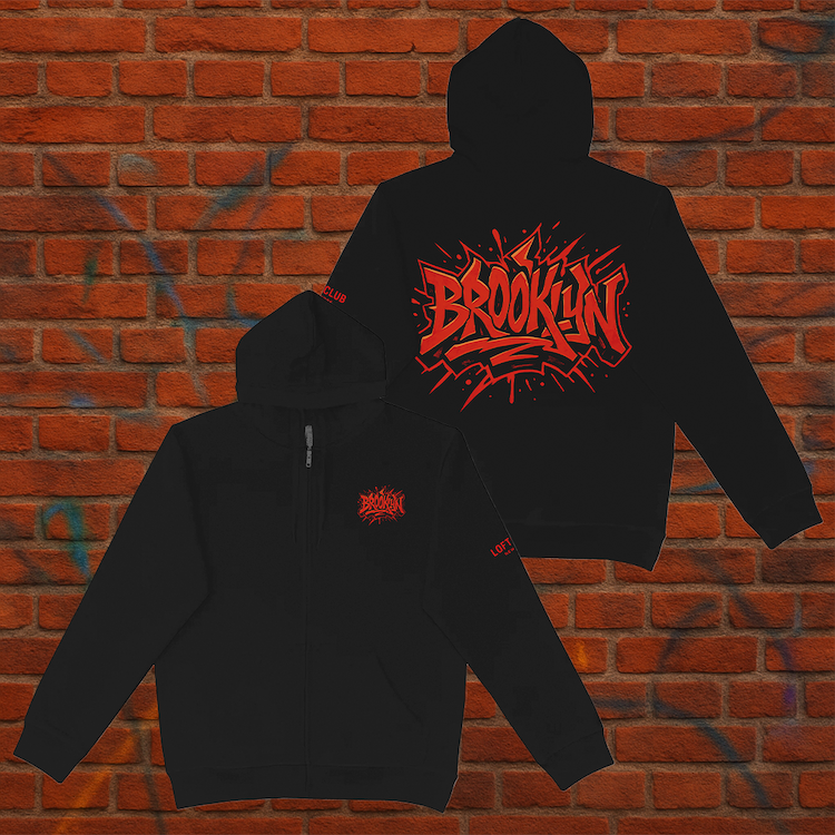 Graffiti BROOKLYN Heavy Blend Graphic Zip Hoodie (6 Sizes)、mySite、vikingsvslions