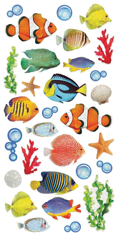  Decorative Stickers - Holographic Foil Tropical Fish、mySite、ghnorth