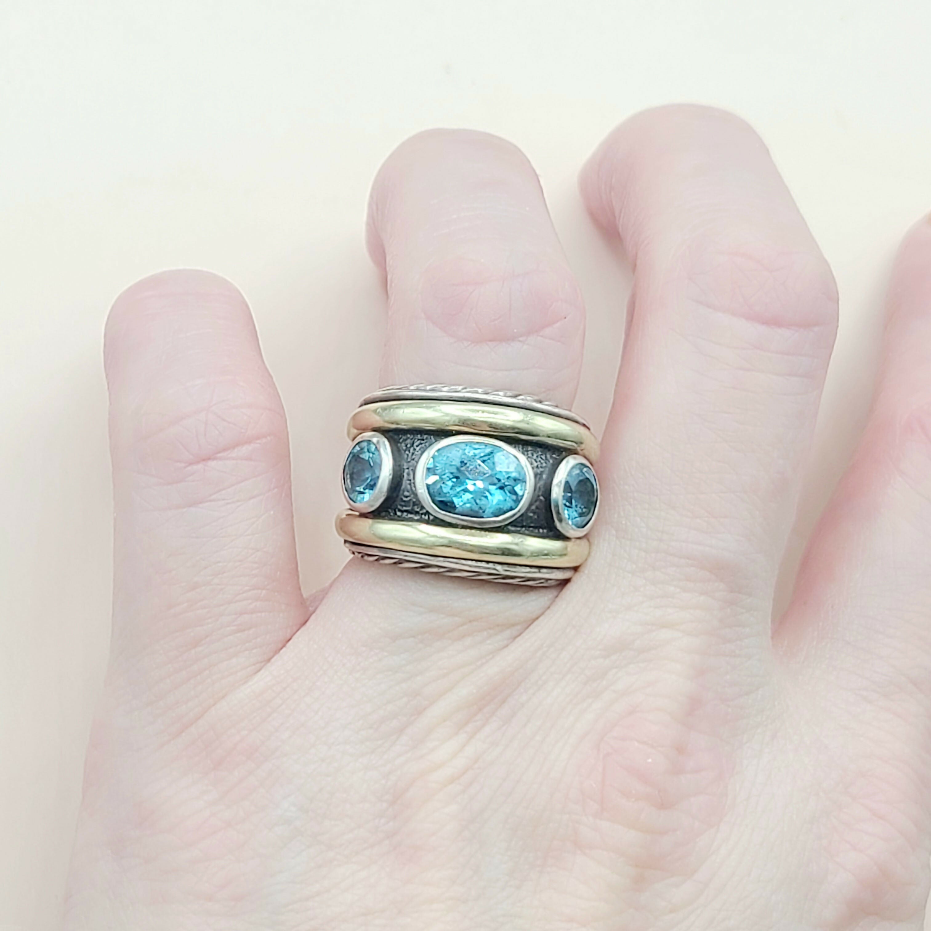 David Yurman Renaissance Ring Blue Topaz & Gold、mySite、hinf8tx79