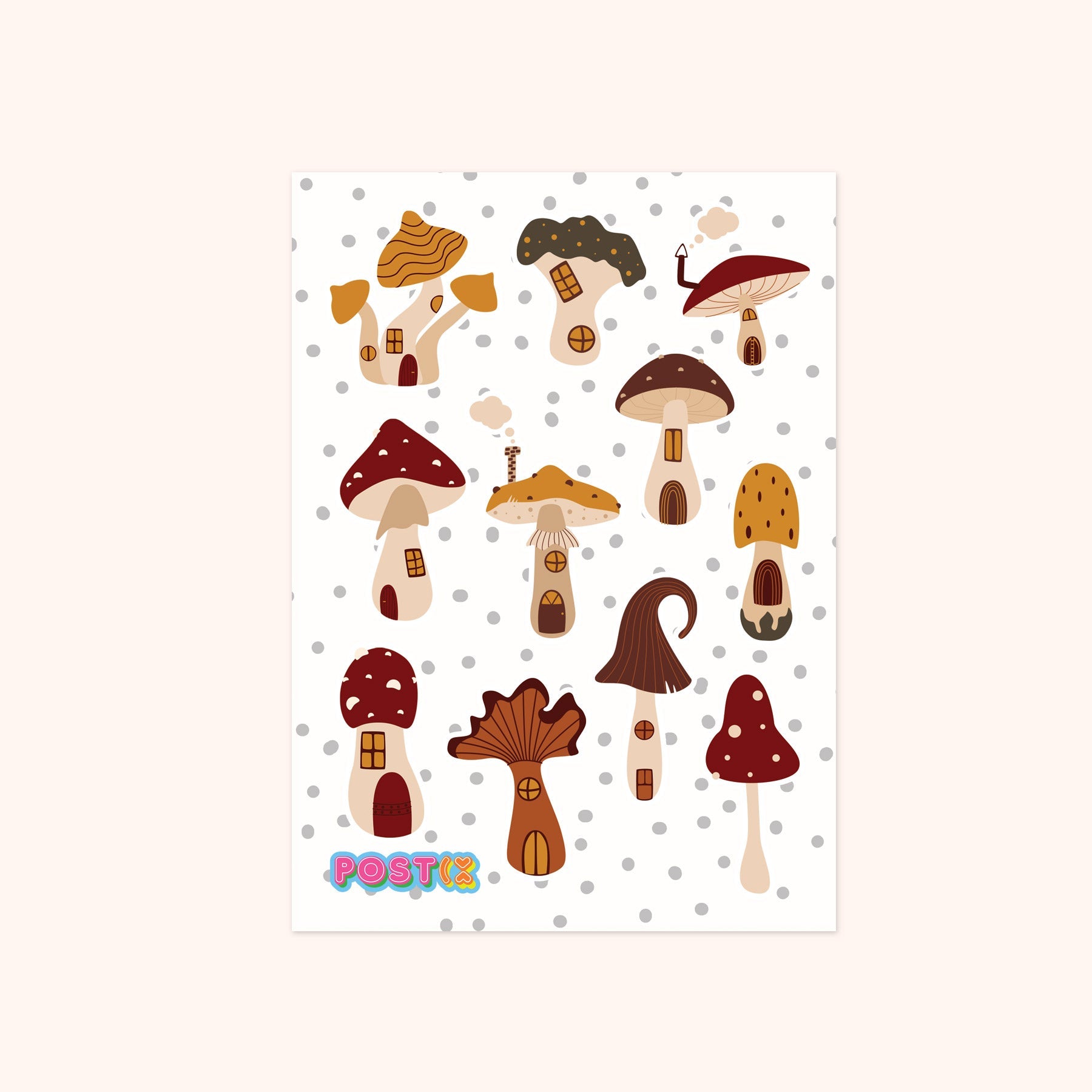  Mushroom Village Sticker Sheet、mySite、ghnorth