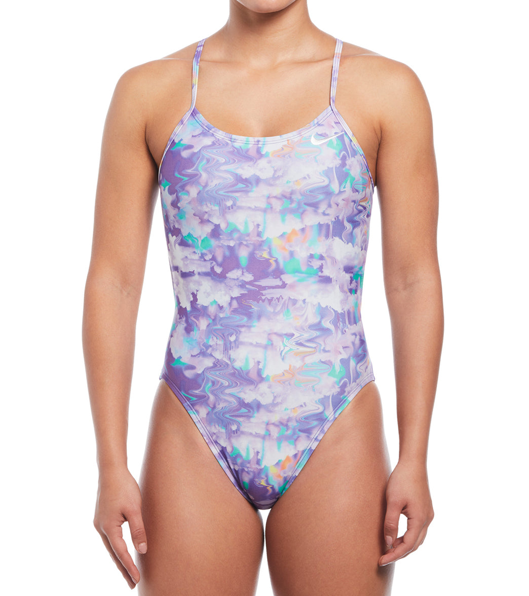 Nike Women's Hydrastrong Multi Print Cut Out One Piece Swimsuit、mySite、noshort