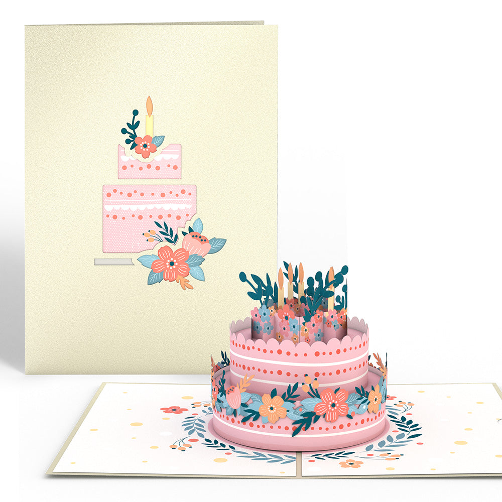 Floral Birthday Cake Pop-Up Card、mySite、solidvoid