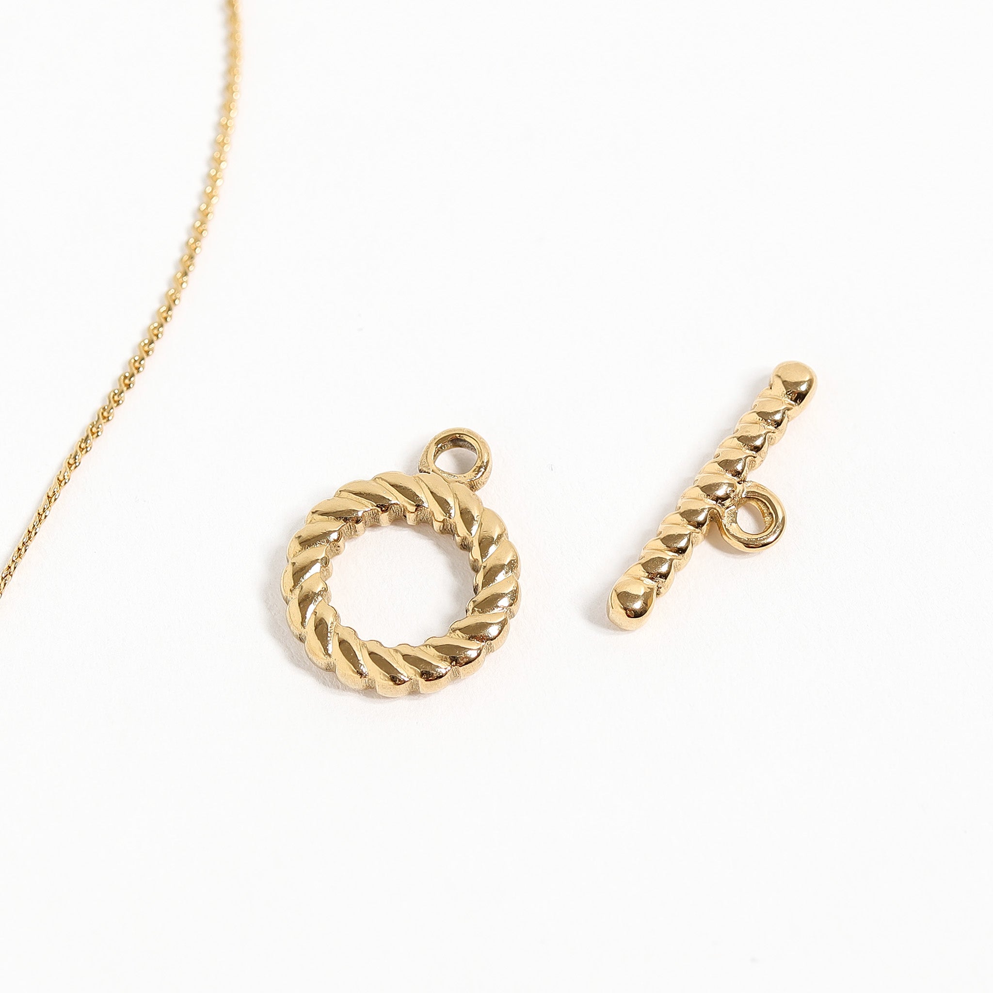 18K Gold PVD Stainless Steel Braided Toggle Clasp / ENC0042、mySite、dreamappss