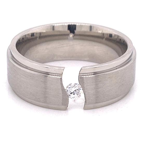 Highly Polished CZ Stainless Steel Ring / ZRJ2286、mySite、dreamappss