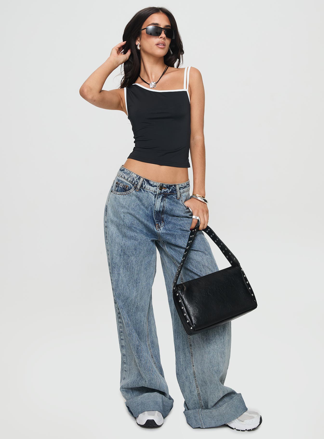 Detalier One Shoulder Top Black、mySite、solidvoid