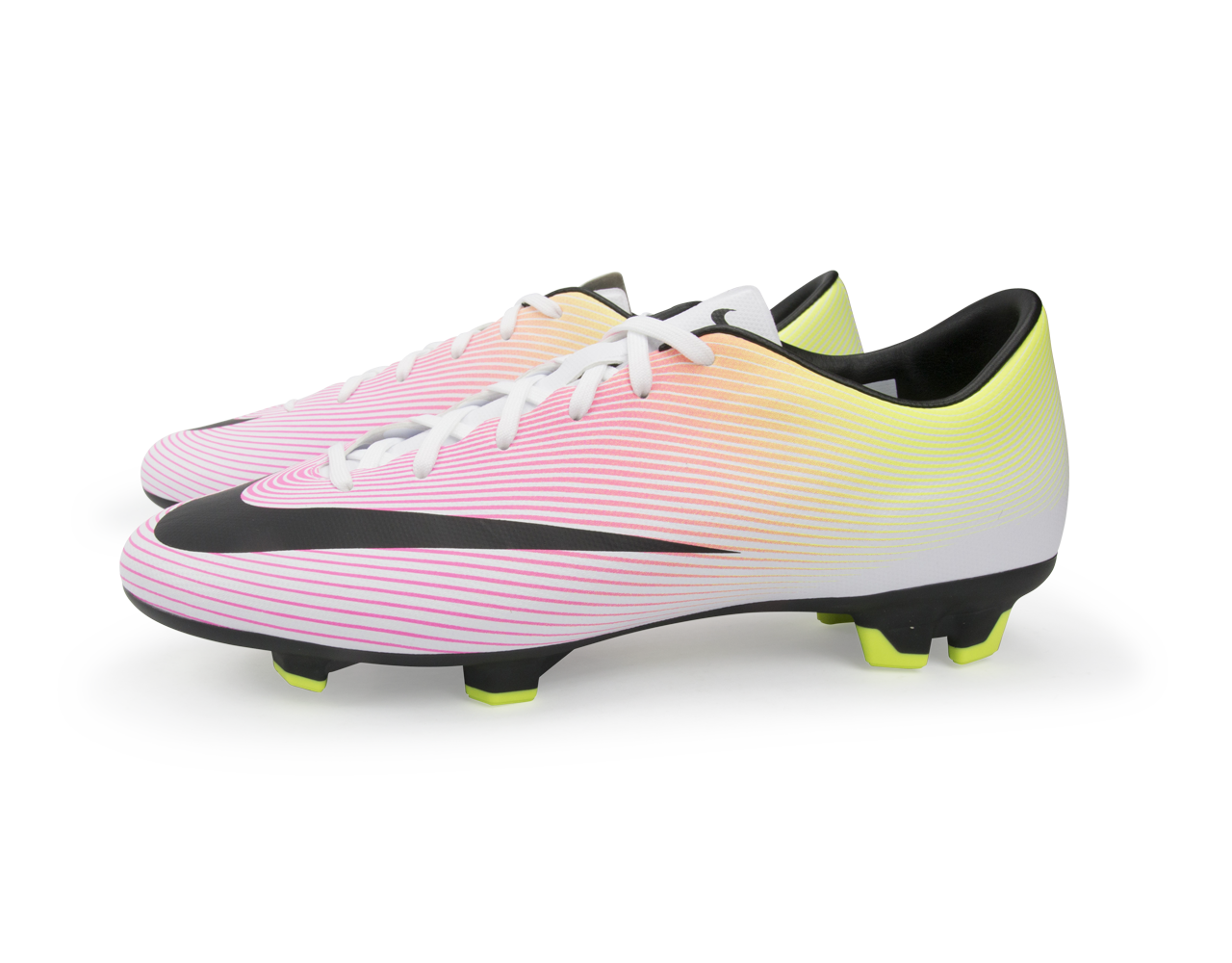 Nike Men's Mecurial Victory V FG White/Black/Volt、mySite、noshort