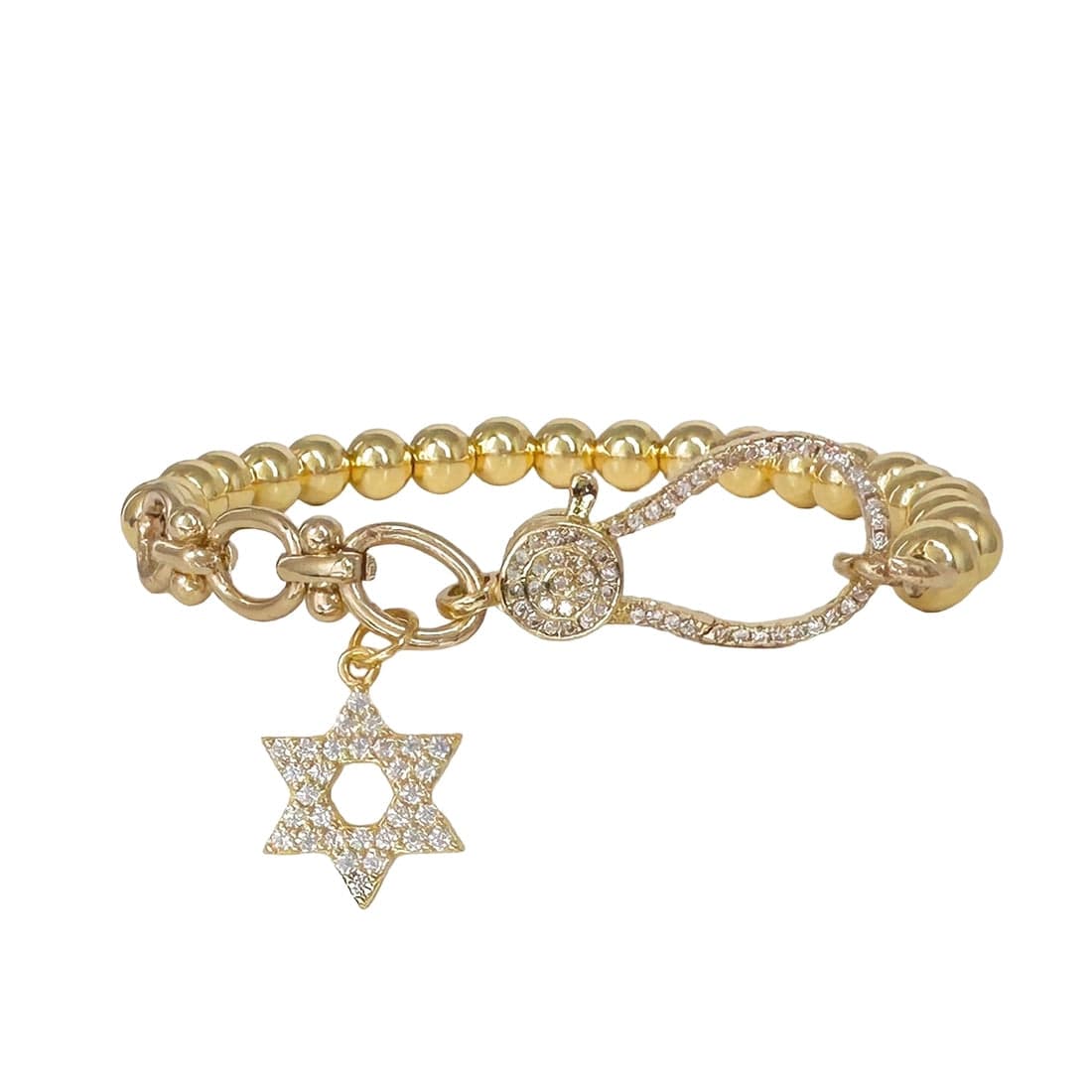 Larisa Crystal Star of David Stretch Bracelet - Gold、mySite、topwebapps