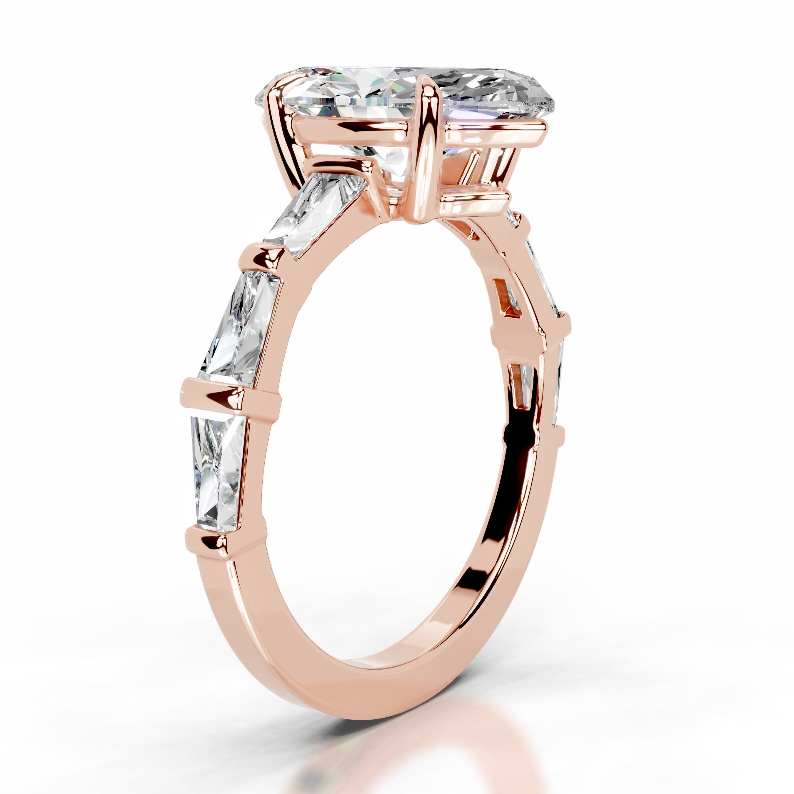 Nidia Moissanite & Diamond Ring - 14K Rose Gold、mySite、hinf8tx79