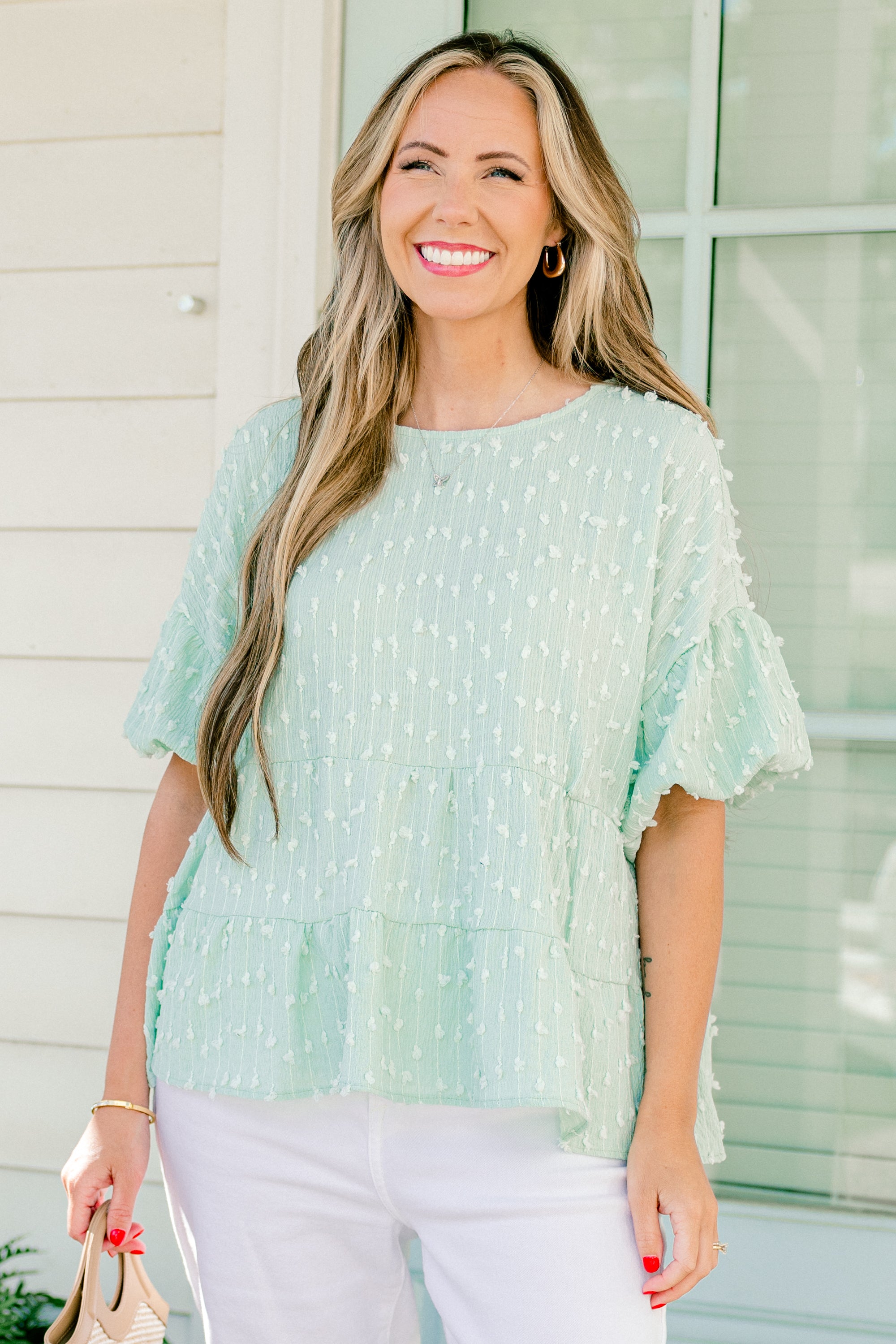  A Rosy Smile Top, Seafoam、mySite、justintrudeaud