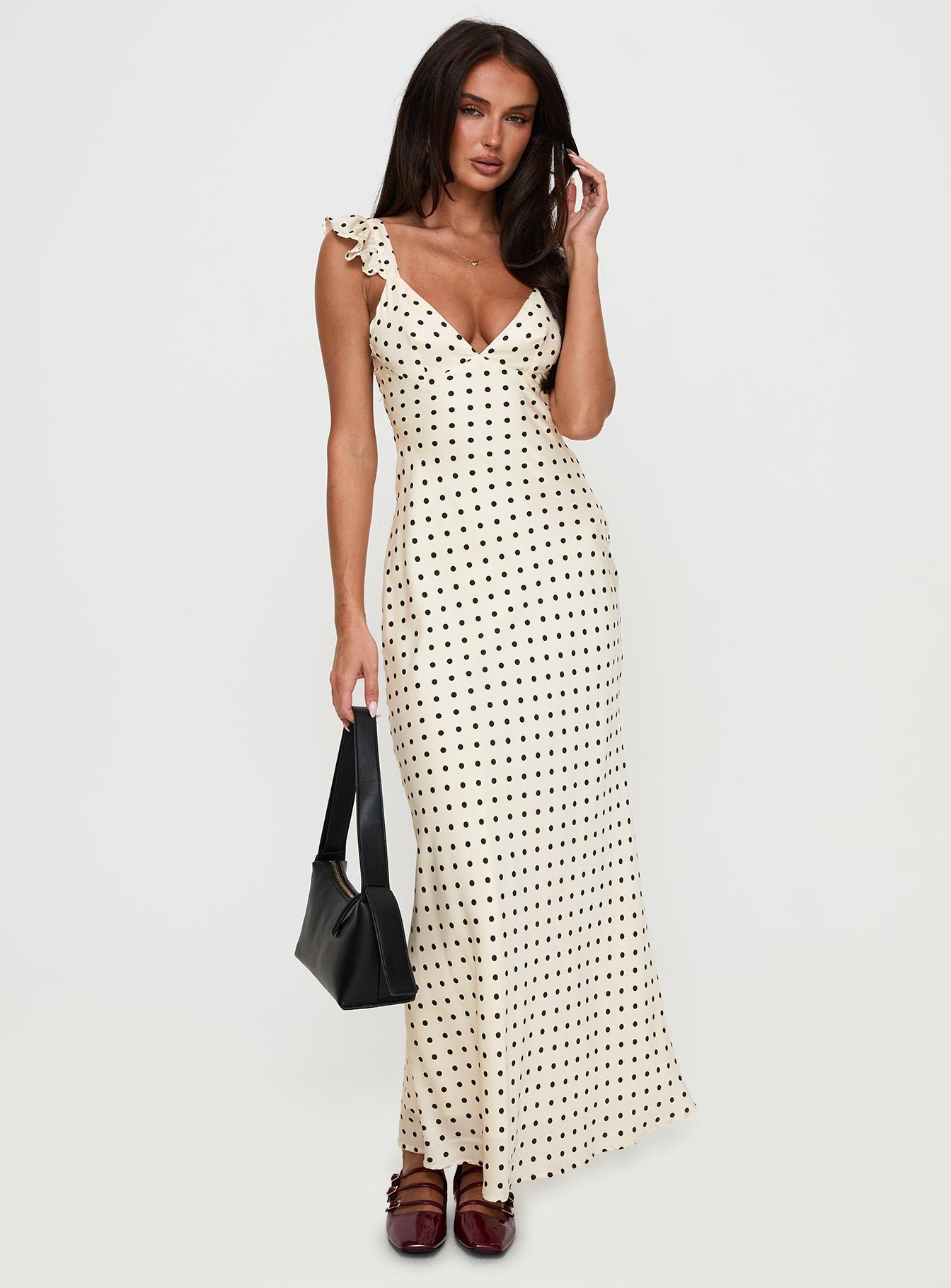 Odeliah Polka Maxi Dress Cream、mySite、solidvoid