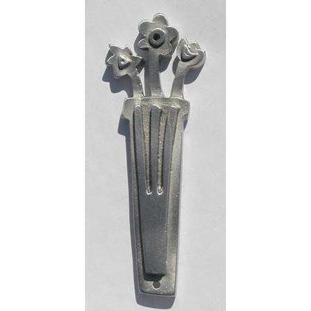 Emily Rosenfeld Pewter Flower Mezuzah、mySite、topwebapps