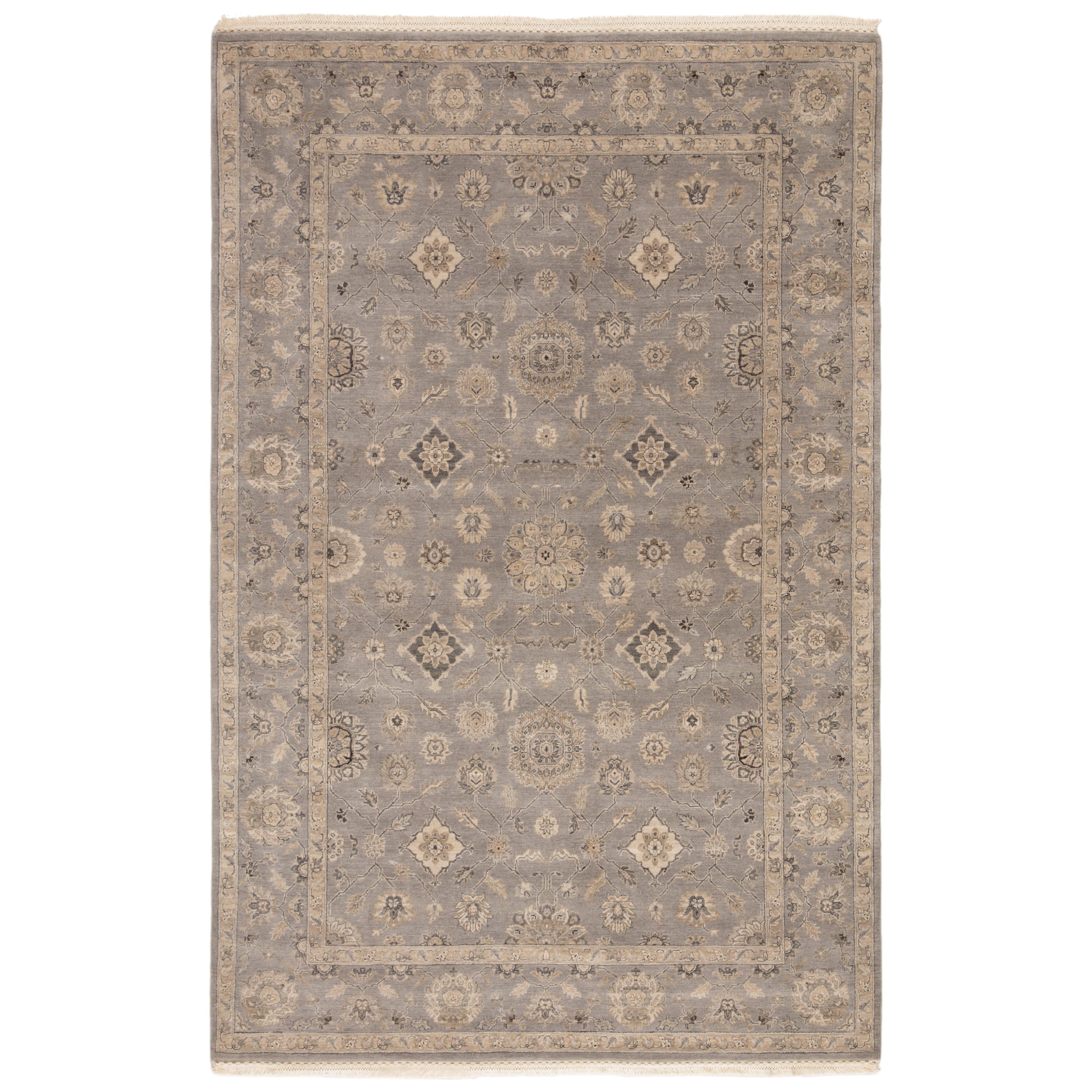 Riverton Hand-Knotted Medallion Gray Tan Area Rug、mySite、gigharbornorthrealestate