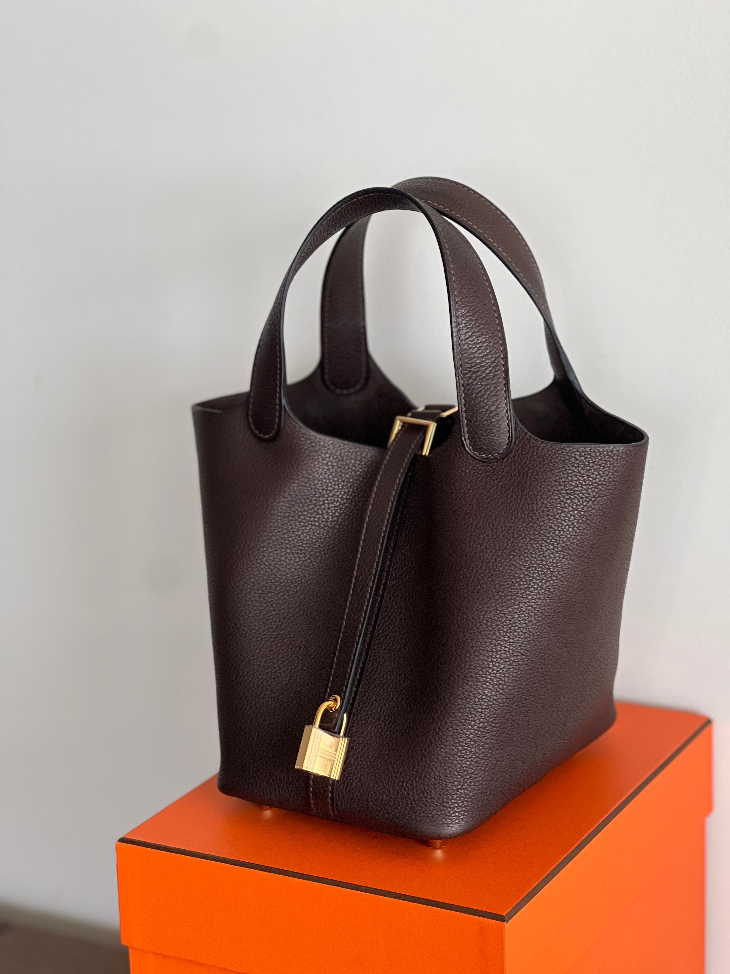 Hermès Picotin Barenia Faubourg 18cm Ebene GHW、mySite、garminoutage.com
