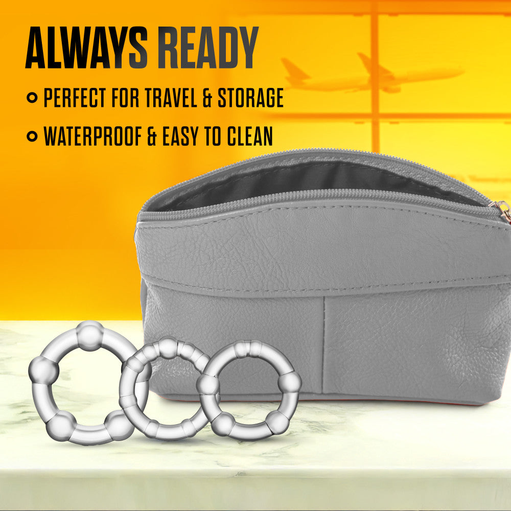 Stay Hard By Blush® | Clear Beaded Penis Rings (3-Sizes)、mySite、bottomscart