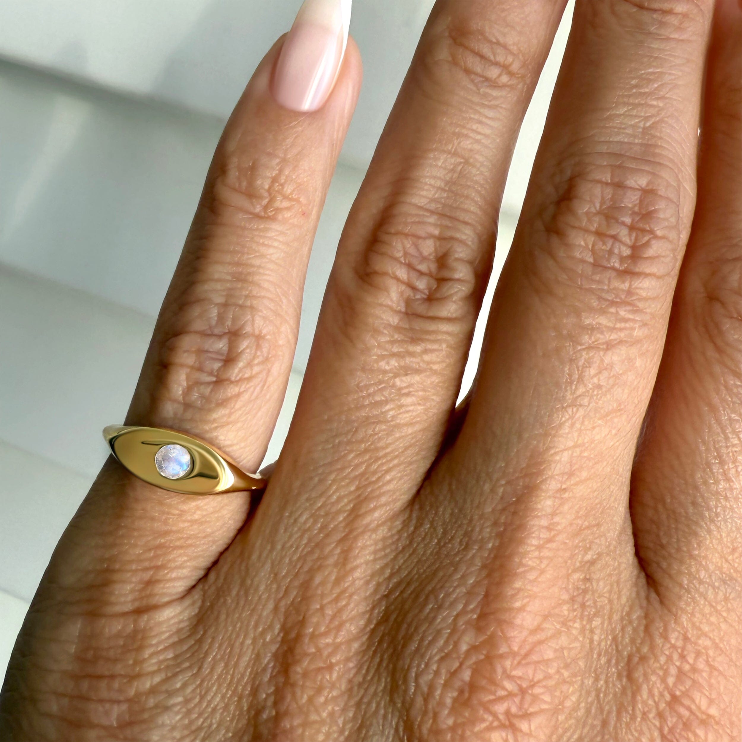 Moonstone Pinky Ring - Signet Lune、mySite、hinf8tx79