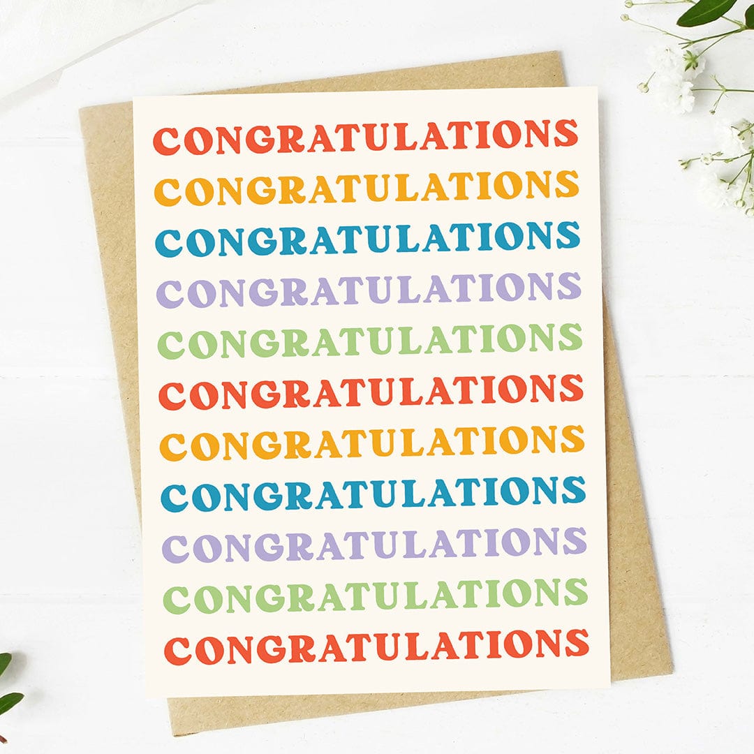  Congratulations Multicolor Stack Text Card、mySite、ghnorth