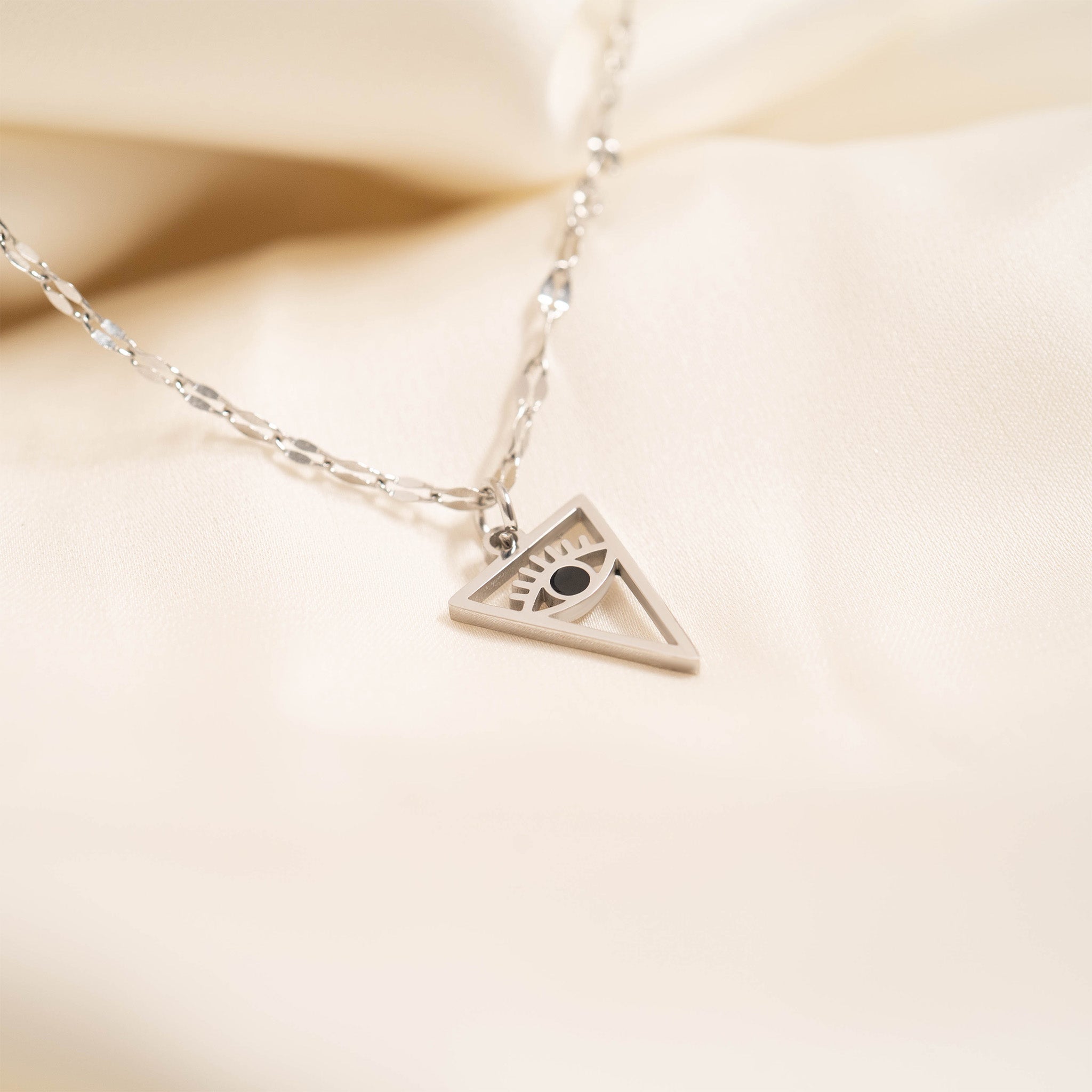 18K Gold PVD Stainless Steel Triangle Evil Eye Charm / PDL0027、mySite、dreamappss