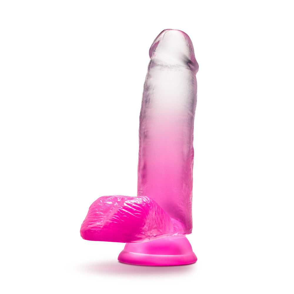 B Yours By Blush® | Sugar Magnolia Realistic Fuchsia 6.75-Inch Long Dildo With Balls & Suction Cup Base、mySite、bottomscart