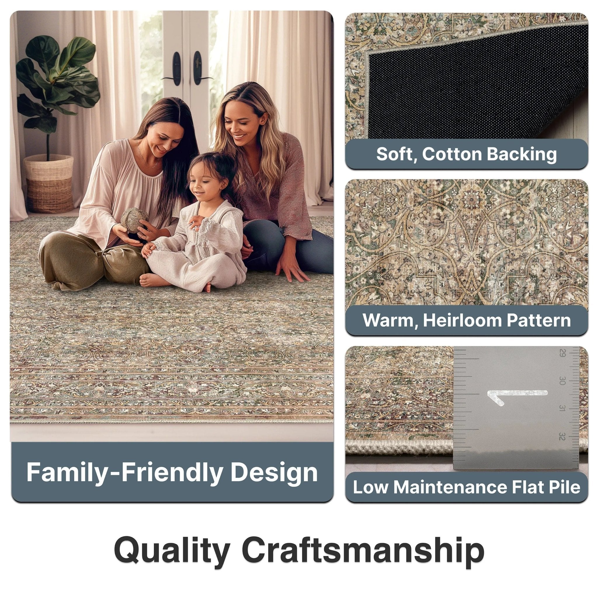 Juliette Vintage Persian Oriental Beige Flat-Weave Rug、mySite、gigharbornorthrealestate