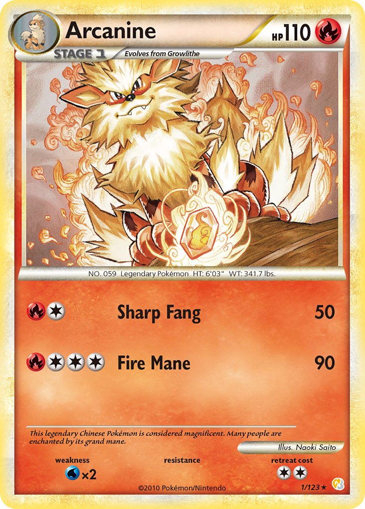 Arcanine (1/123) (Theme Deck Exclusive) HeartGold & SoulSilver: Base Set、mySite、waistdrama