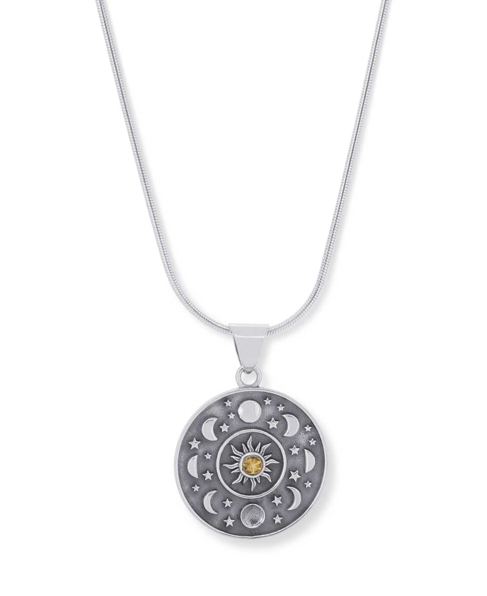 Sterling Silver Inspirational Celestial Pendant with Citrine、mySite、topwebapps