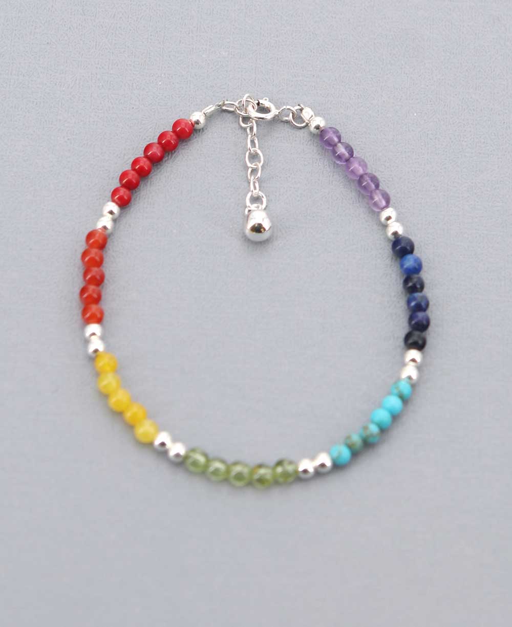 Sterling Silver Beaded Chakra Bracelet、mySite、topwebapps