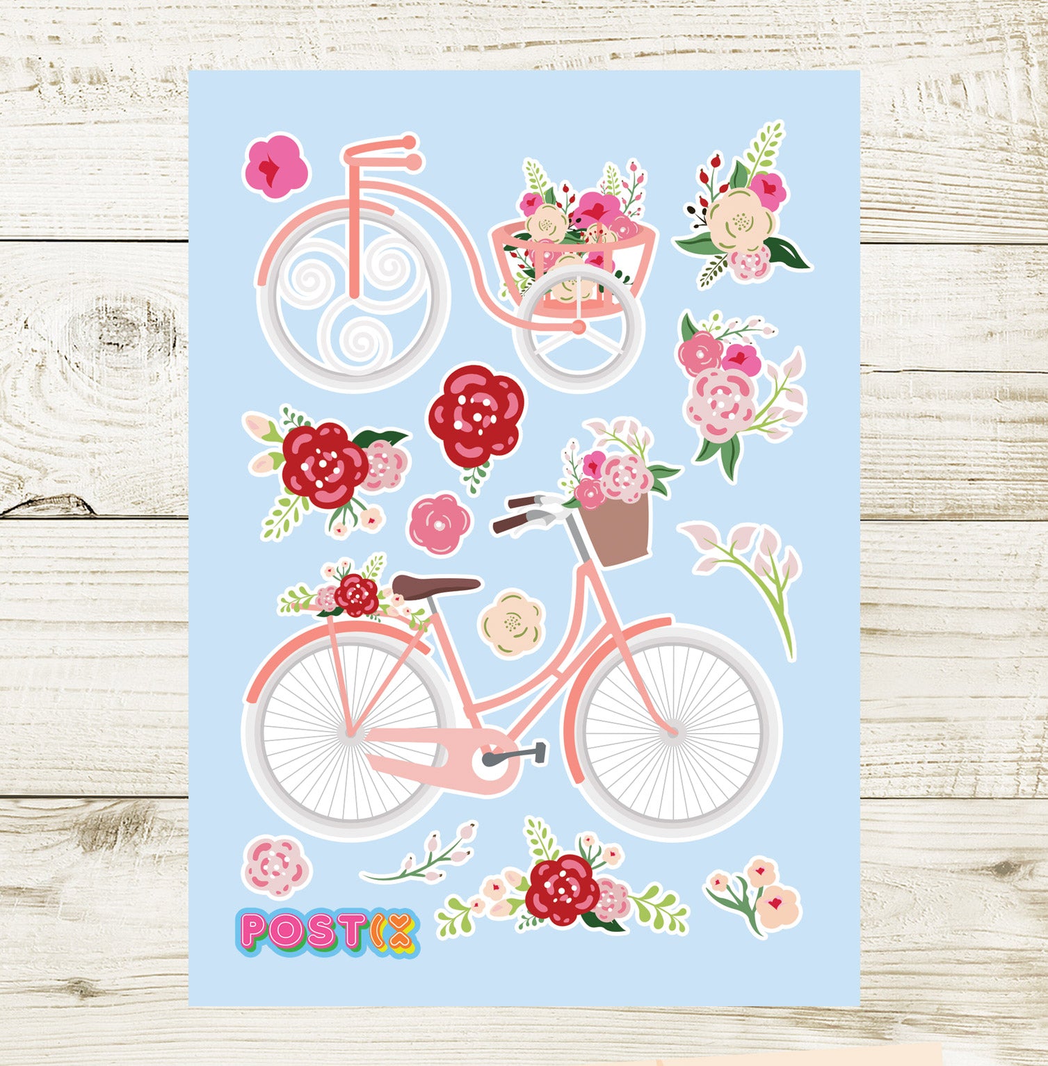  Floral Cruiser Bicycle Sticker Sheet、mySite、ghnorth