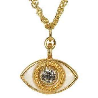 Michal Golan Crystal, Gold and Enamel Evil Eye Charm Necklace、mySite、topwebapps