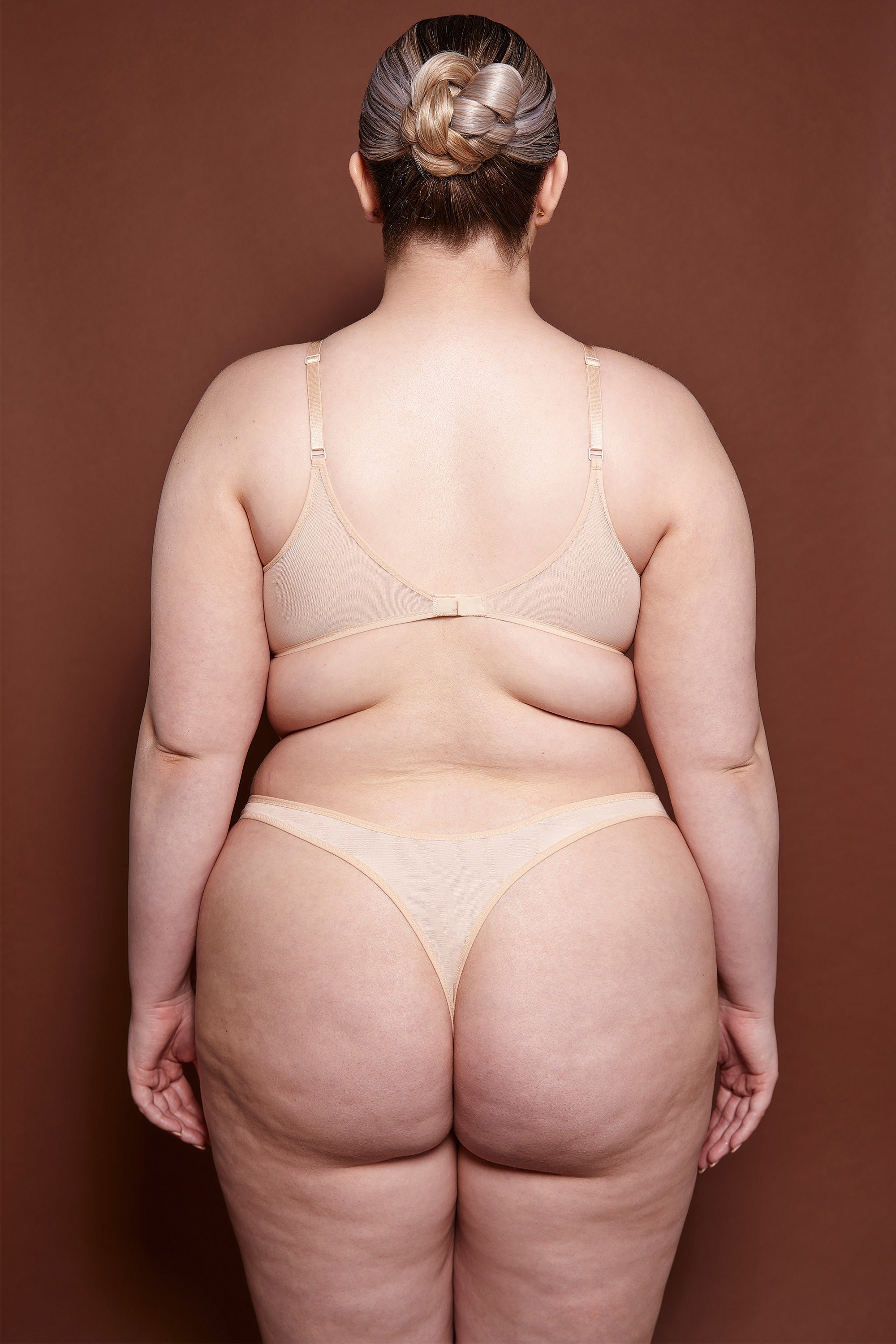 Soft Mesh Single Layer Underwired Bra in Beige、mySite、solidvoid