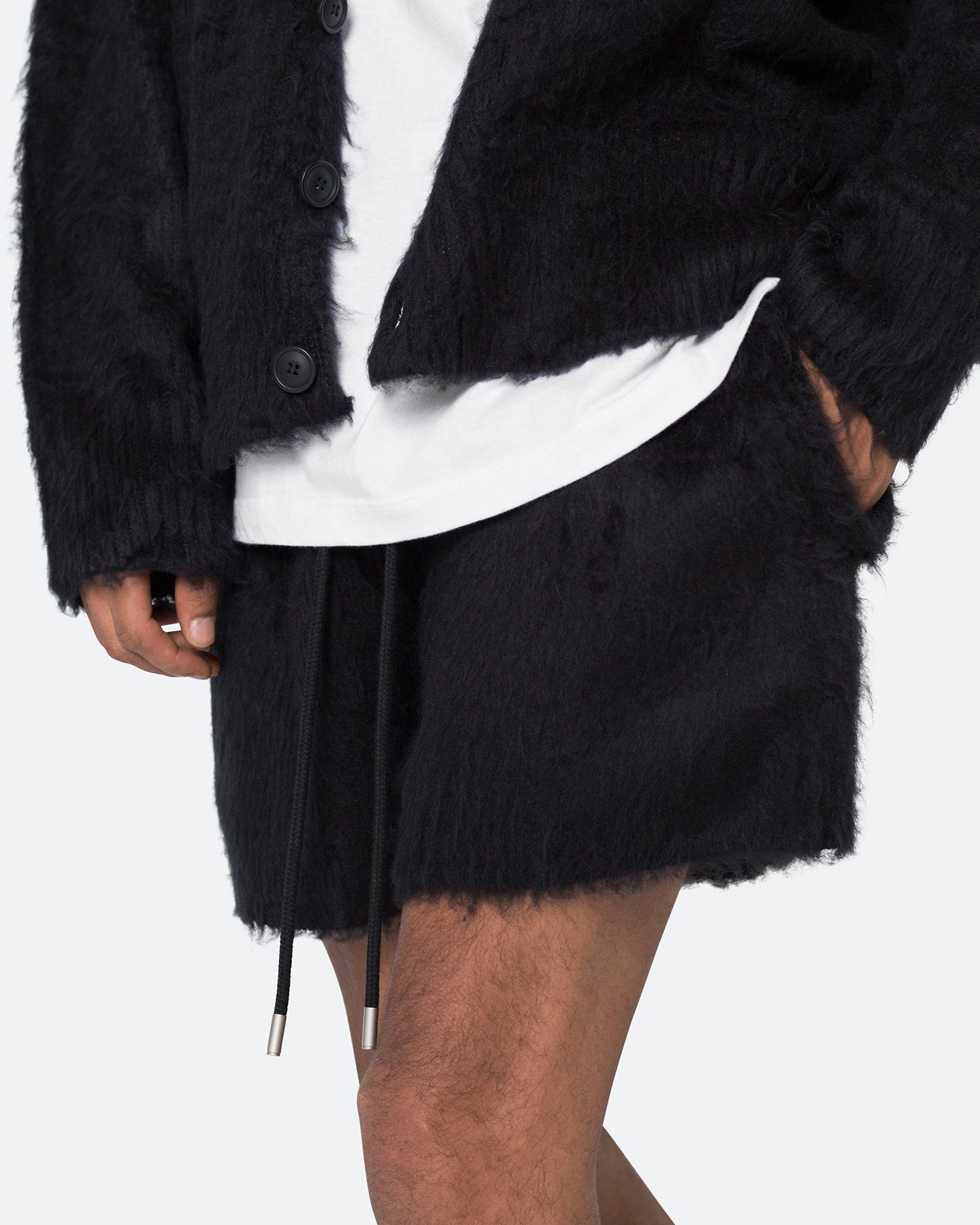 MNML Fuzzy Sweat Shorts Black、mySite、zt4zffjzw