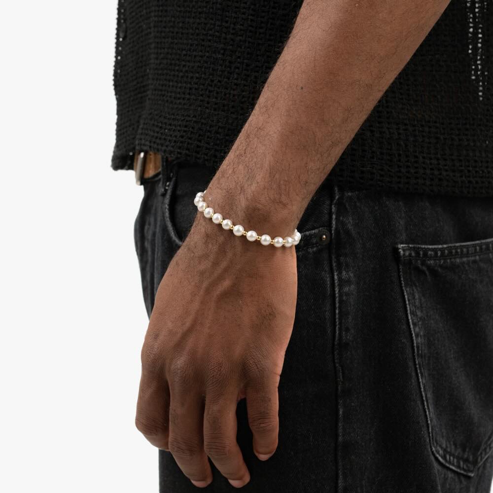 6MM Semi Yellow Gold Pearl Bracelet、mySite、hinf8tx79