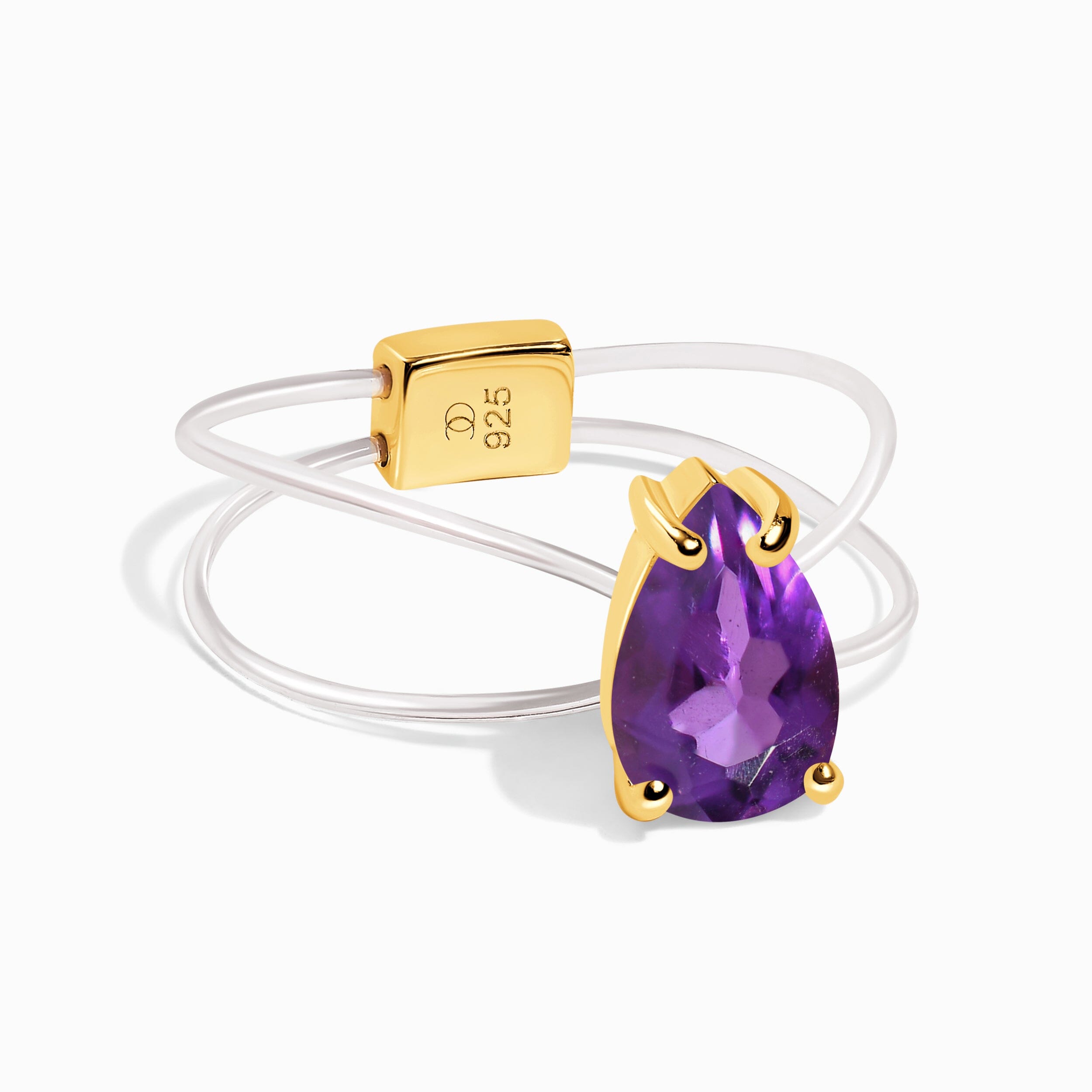 Amethyst Ring Floating Sway - February Birthstone、mySite、hinf8tx79