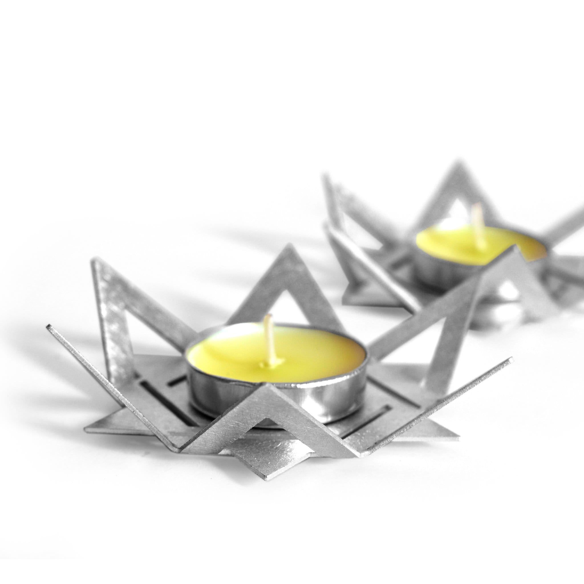 Davidush Shabbat Candlesticks Set by Studio Wallaby - Aluminum、mySite、topwebapps