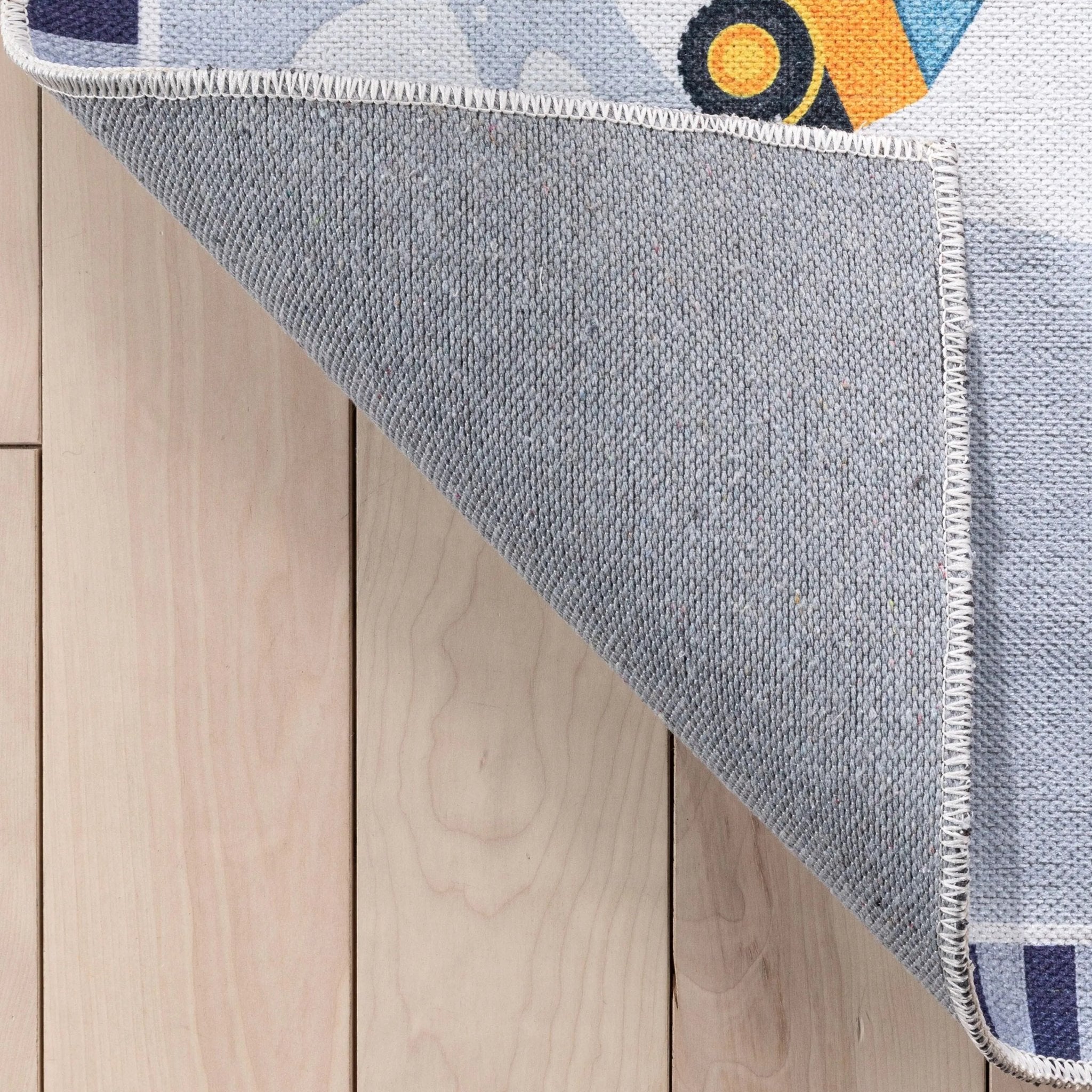Construction Modern Grey Multi Kids Flat-Weave Rug、mySite、gigharbornorthrealestate
