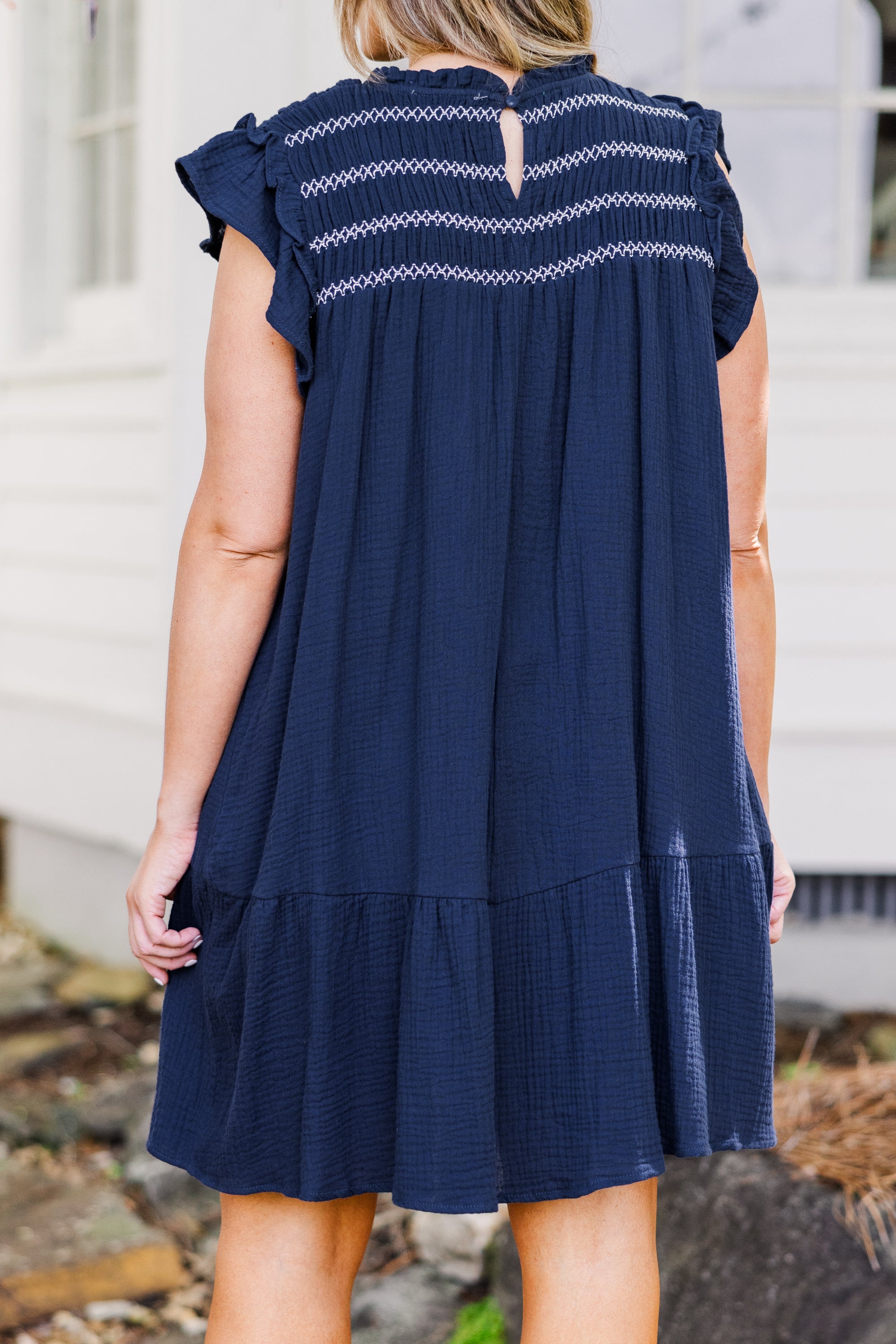  Give Me One More Chance Dress, Navy、mySite、justintrudeaud