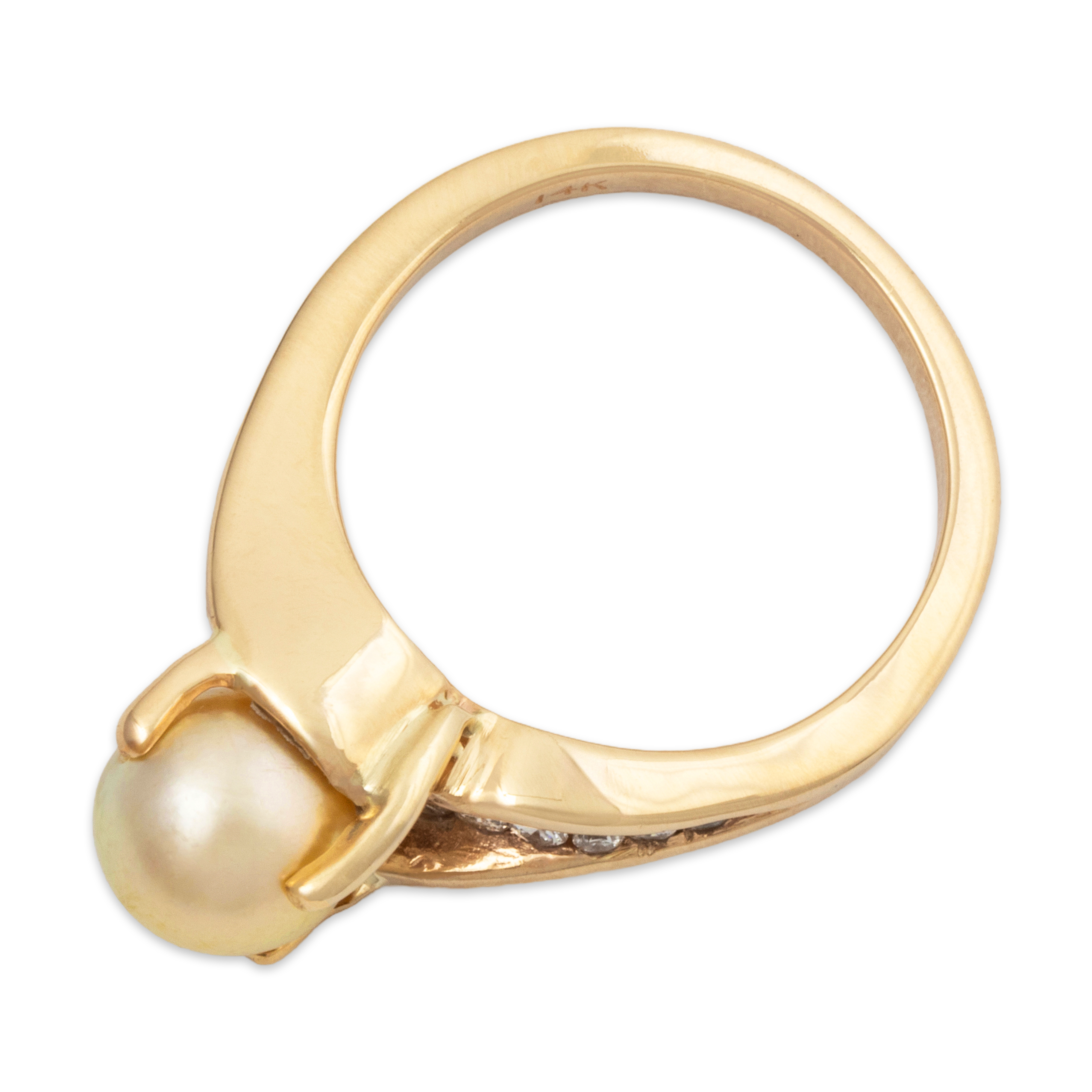 Vintage 14k Yellow Gold Golden Pearl Diamond Sophisticated Ring 6.25、mySite、hinf8tx79