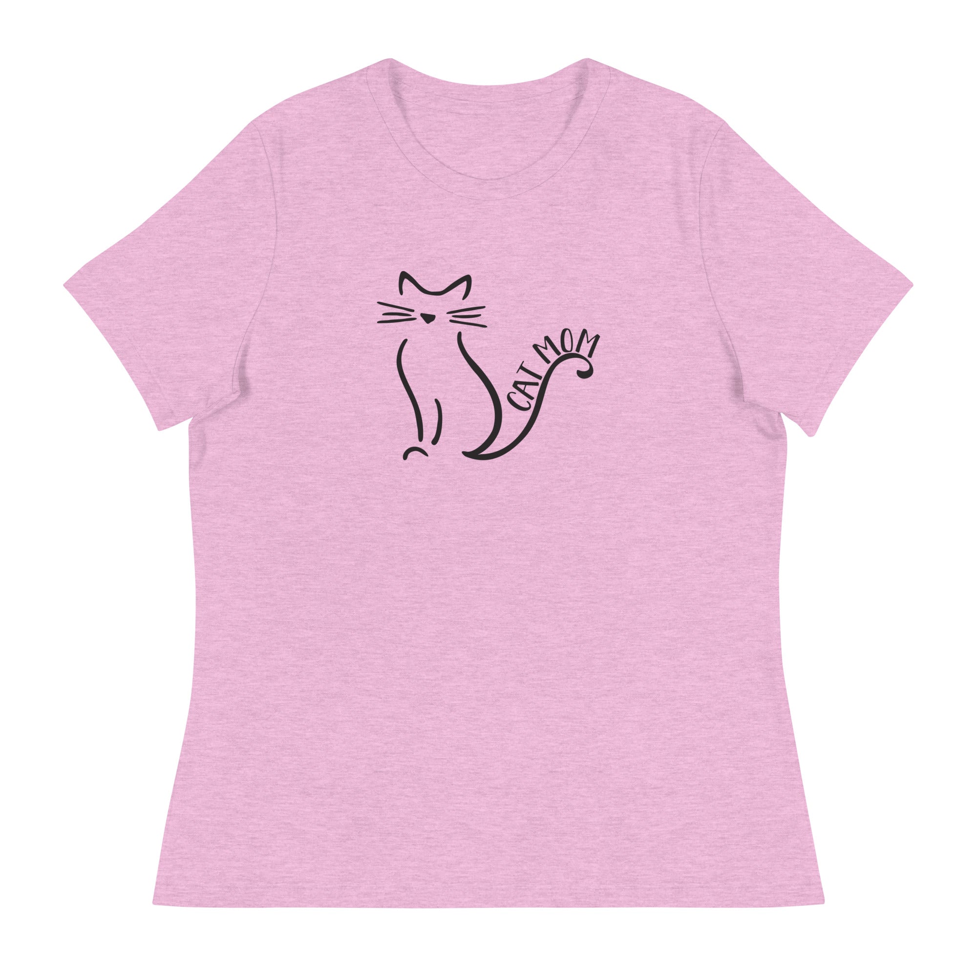 Cat Mom Outlined Women's Relaxed T-Shirt、mySite、camillekostekn
