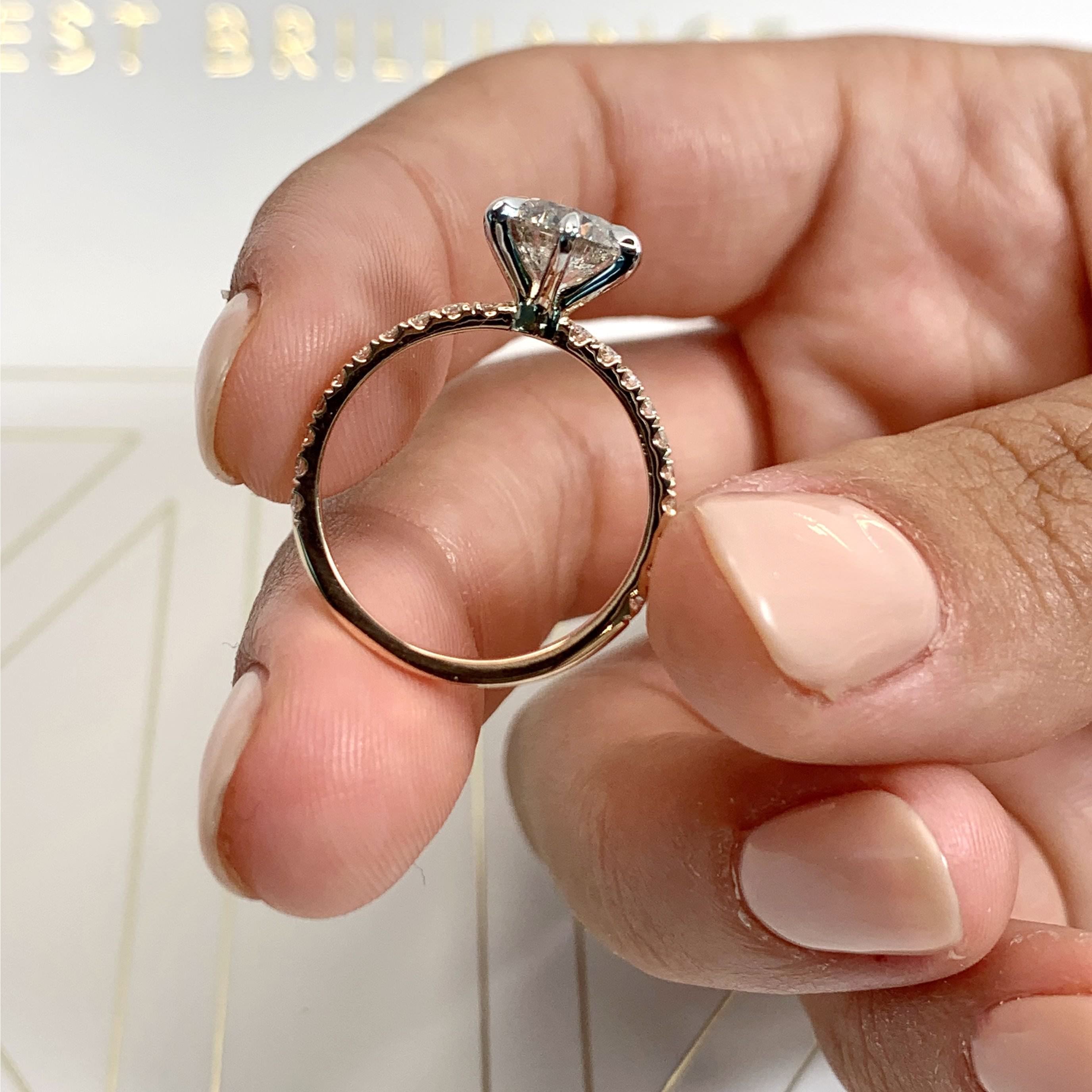 Veronica Lab Grown Diamond Ring -14K Rose Gold、mySite、hinf8tx79