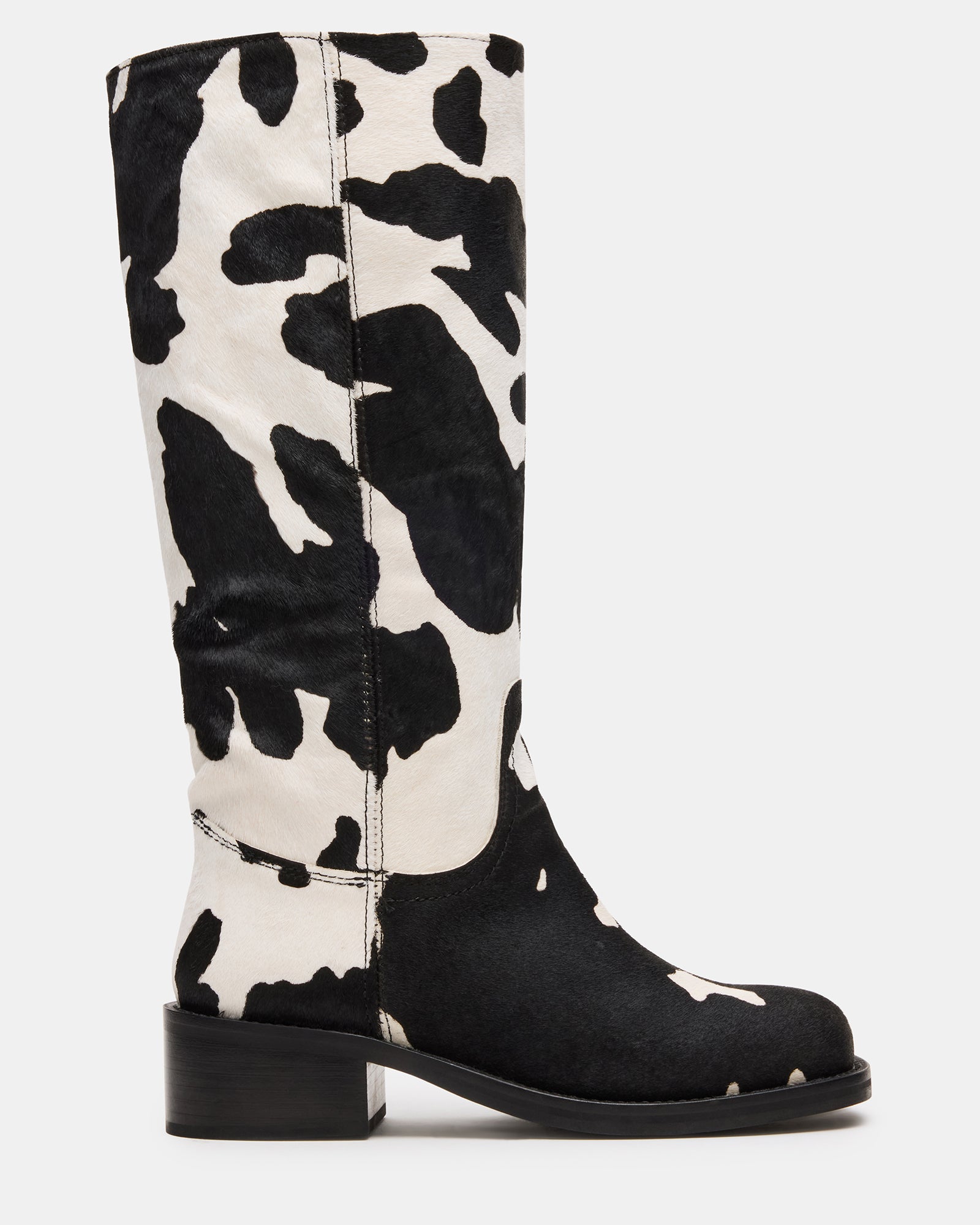 RIGGS BLACK COW PRINT WIDE CALF、mySite、gtrtttuynbv