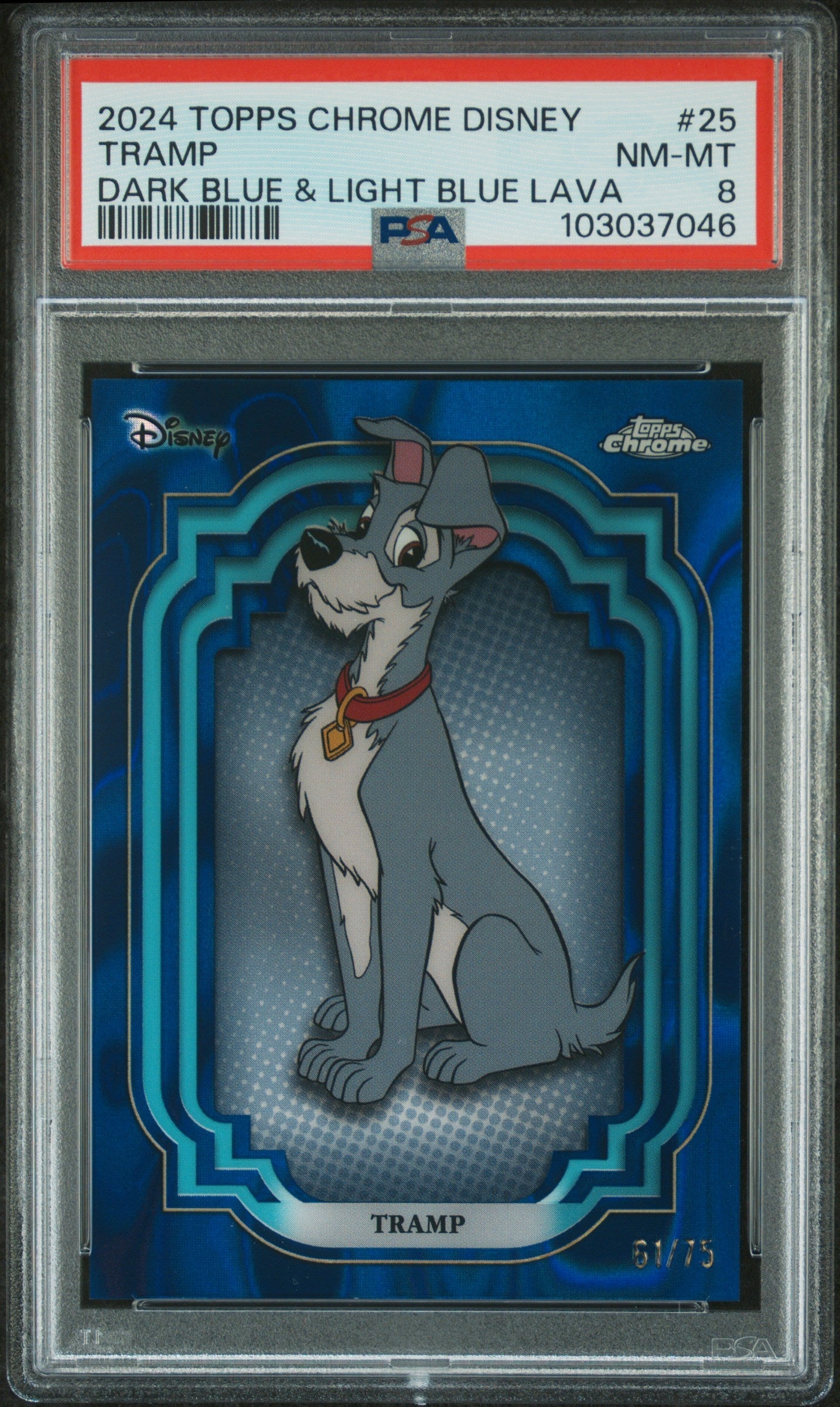 Tramp #25 Dark Blue & Light Blue Lava 61/75 PSA 8 Topps Chrome Disney 2024、mySite、waistdrama