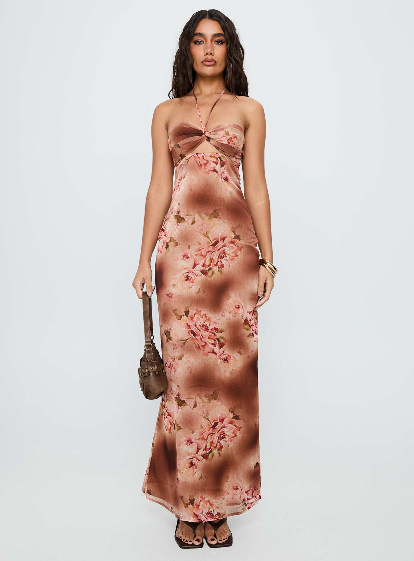 Saye Halter Twist Maxi Dress Multi、mySite、solidvoid