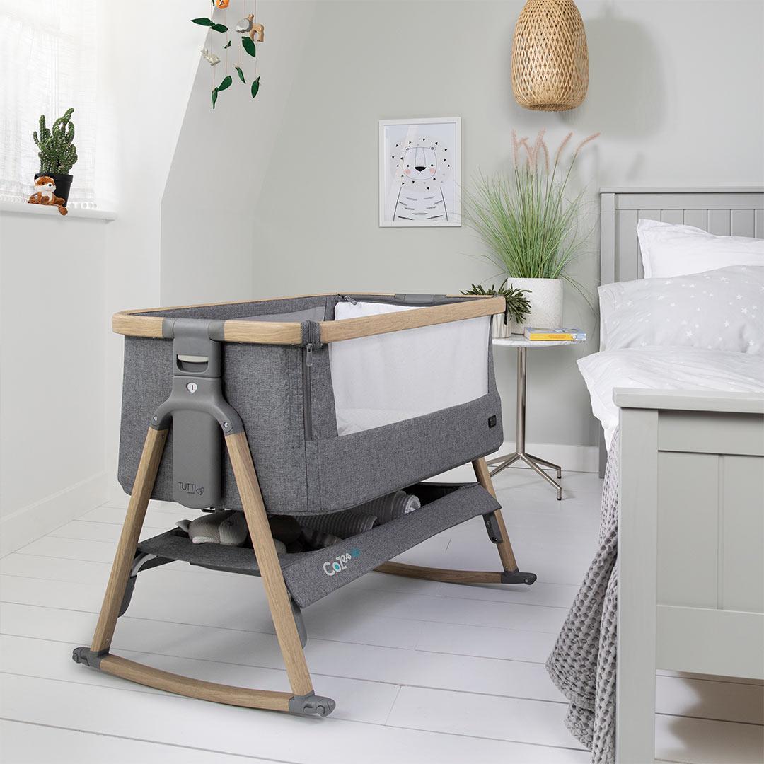  Tutti Bambini CoZee Air Bedside Crib - Oak and Charcoal、mySite、merchandisen