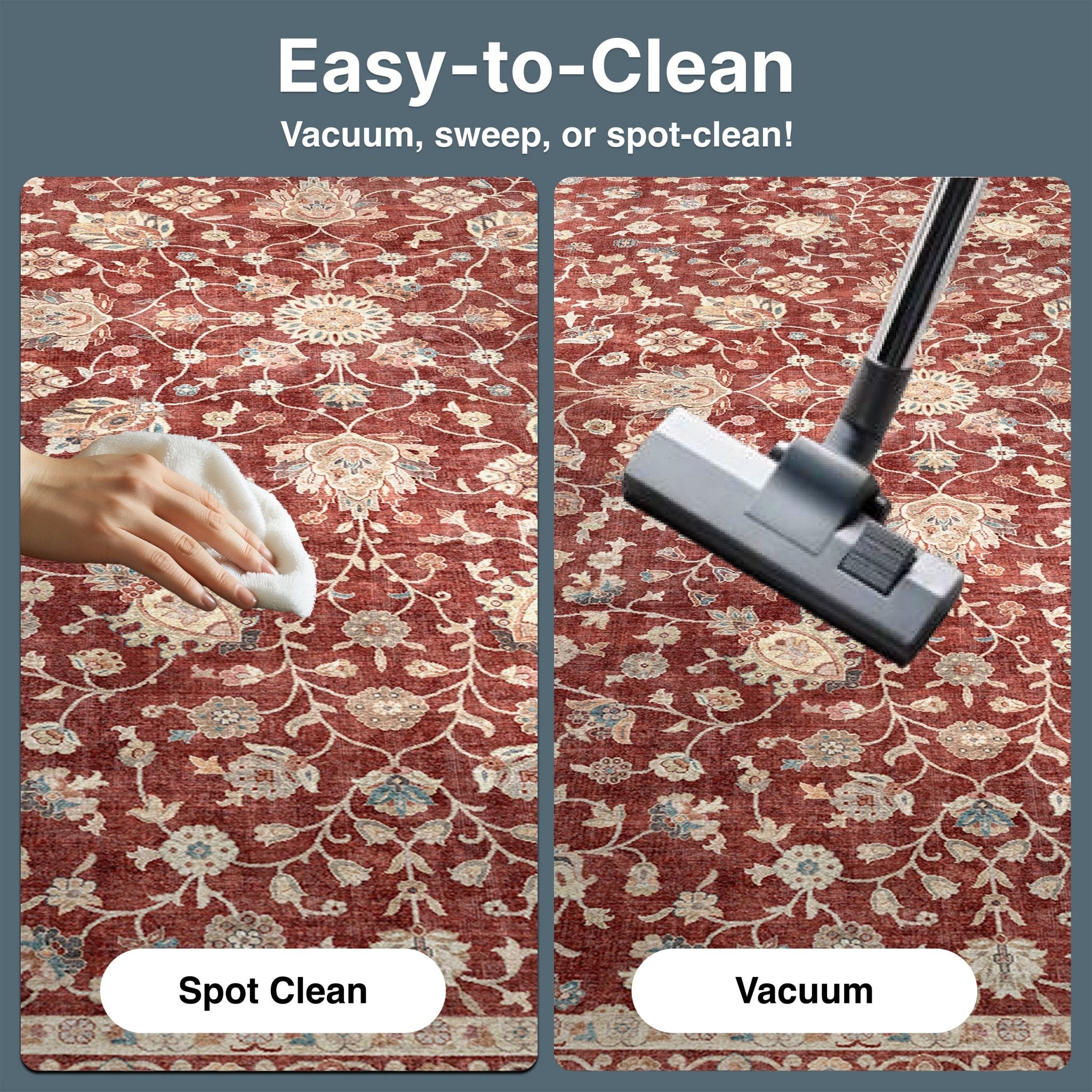 Rome Vintage Oriental Floral Flat-Weave Rug、mySite、gigharbornorthrealestate