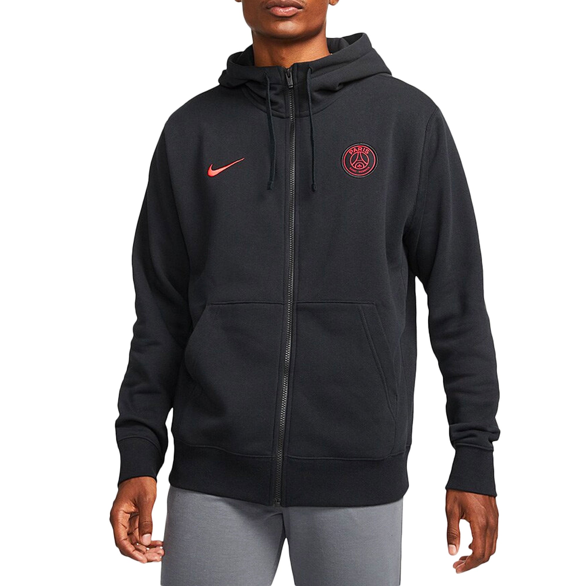 Nike Men's PSG 2021/22 Full Zip Club Hoodie Black/Siren Red、mySite、noshort