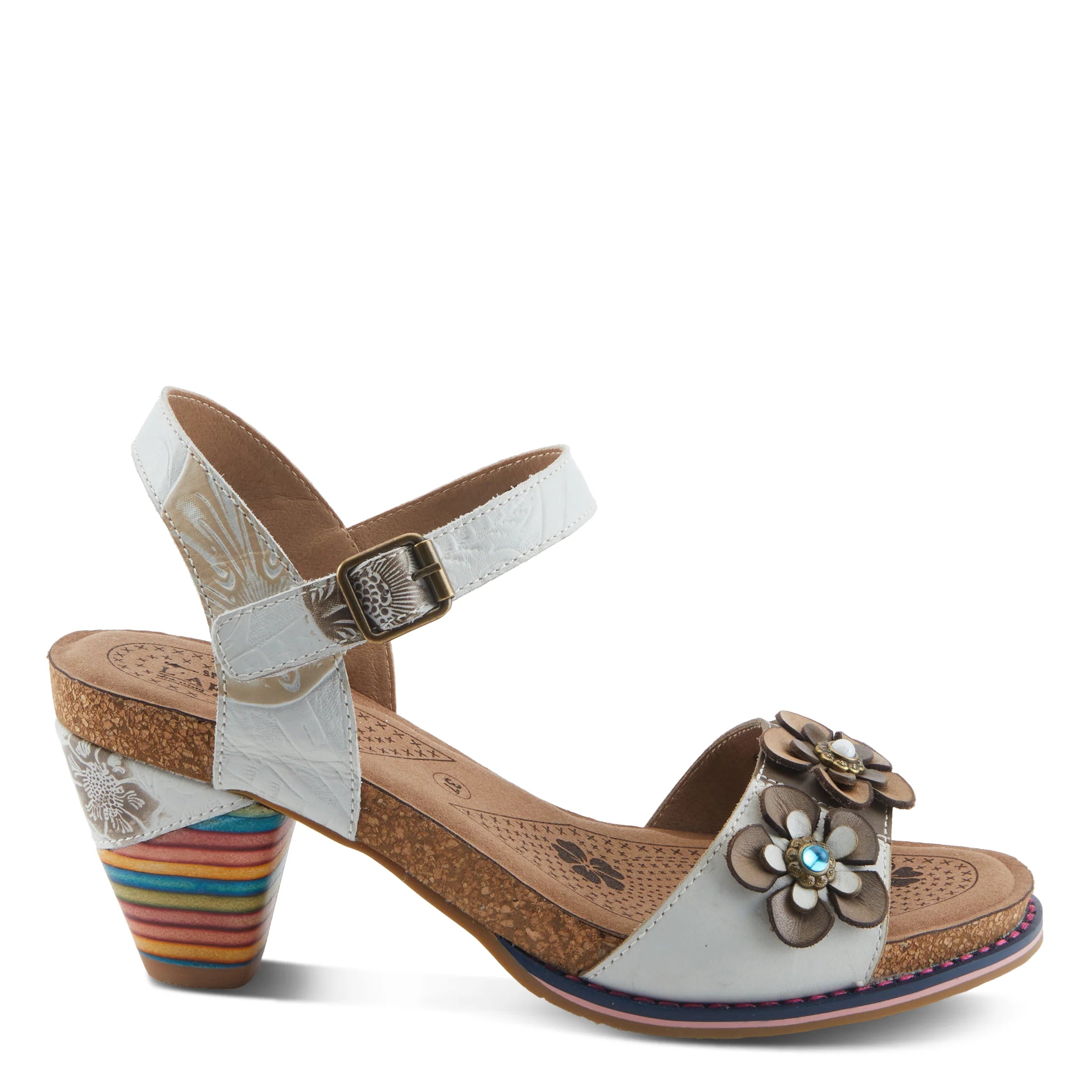  L'Artiste by Spring Step Bluesky Ankle Strap - White Multi、mySite、preschool7hills