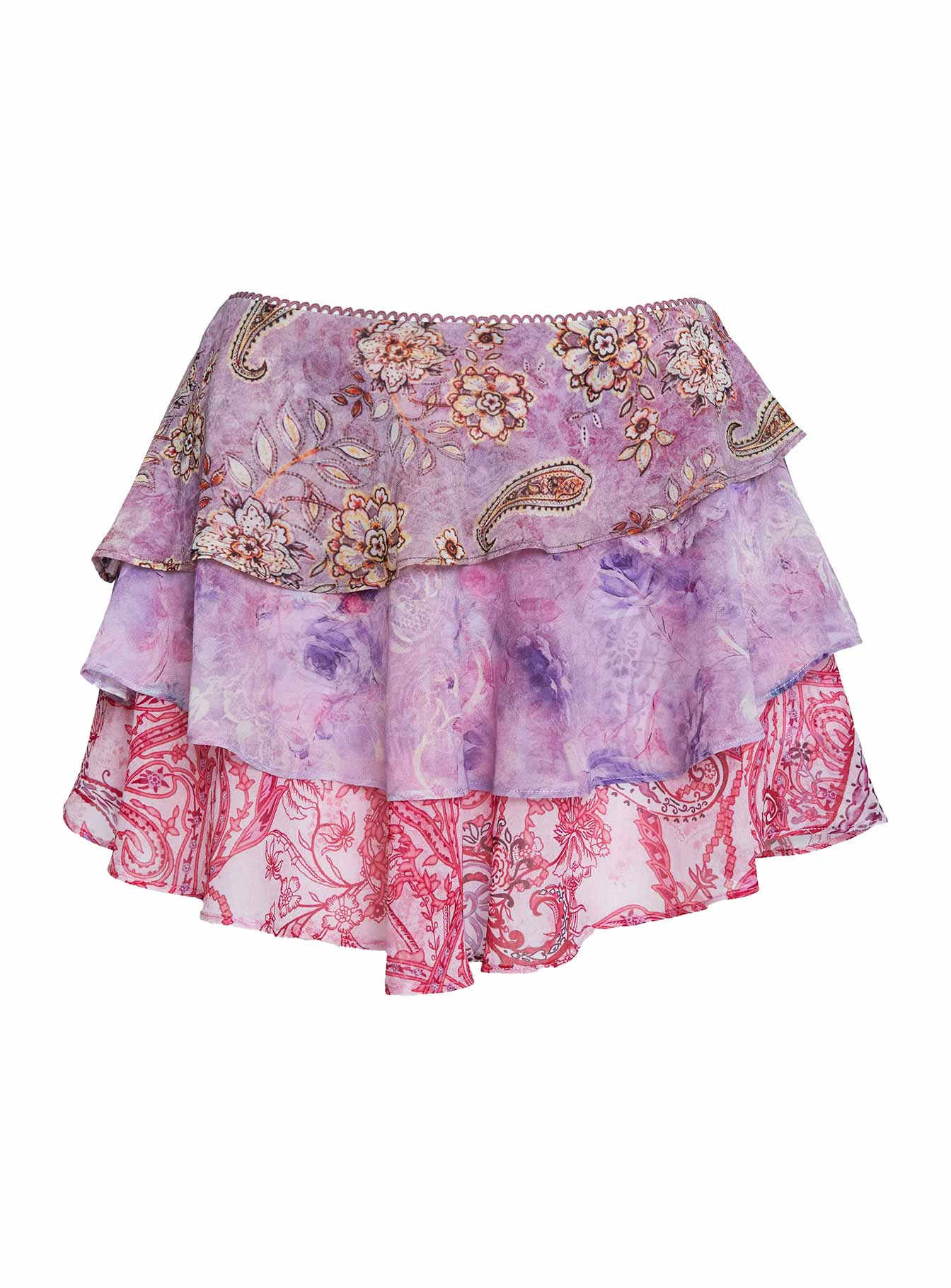 Mystica Layered Mini Skirt Pink Multi、mySite、solidvoid